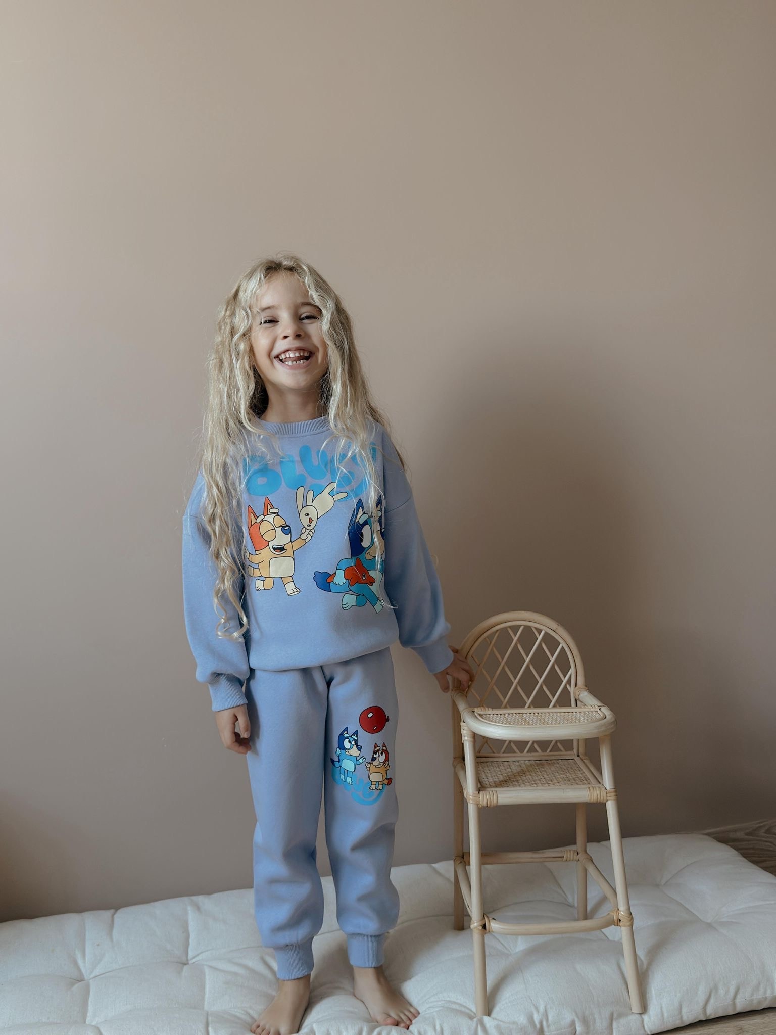 Kız Çocuk Lila Bluey Desenli 2'li Takım