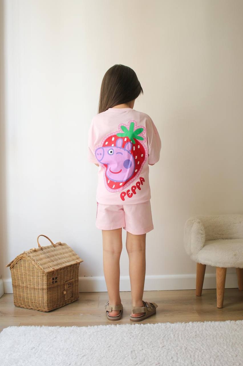Kız Çocuk Pembe Peppa Pig Takım