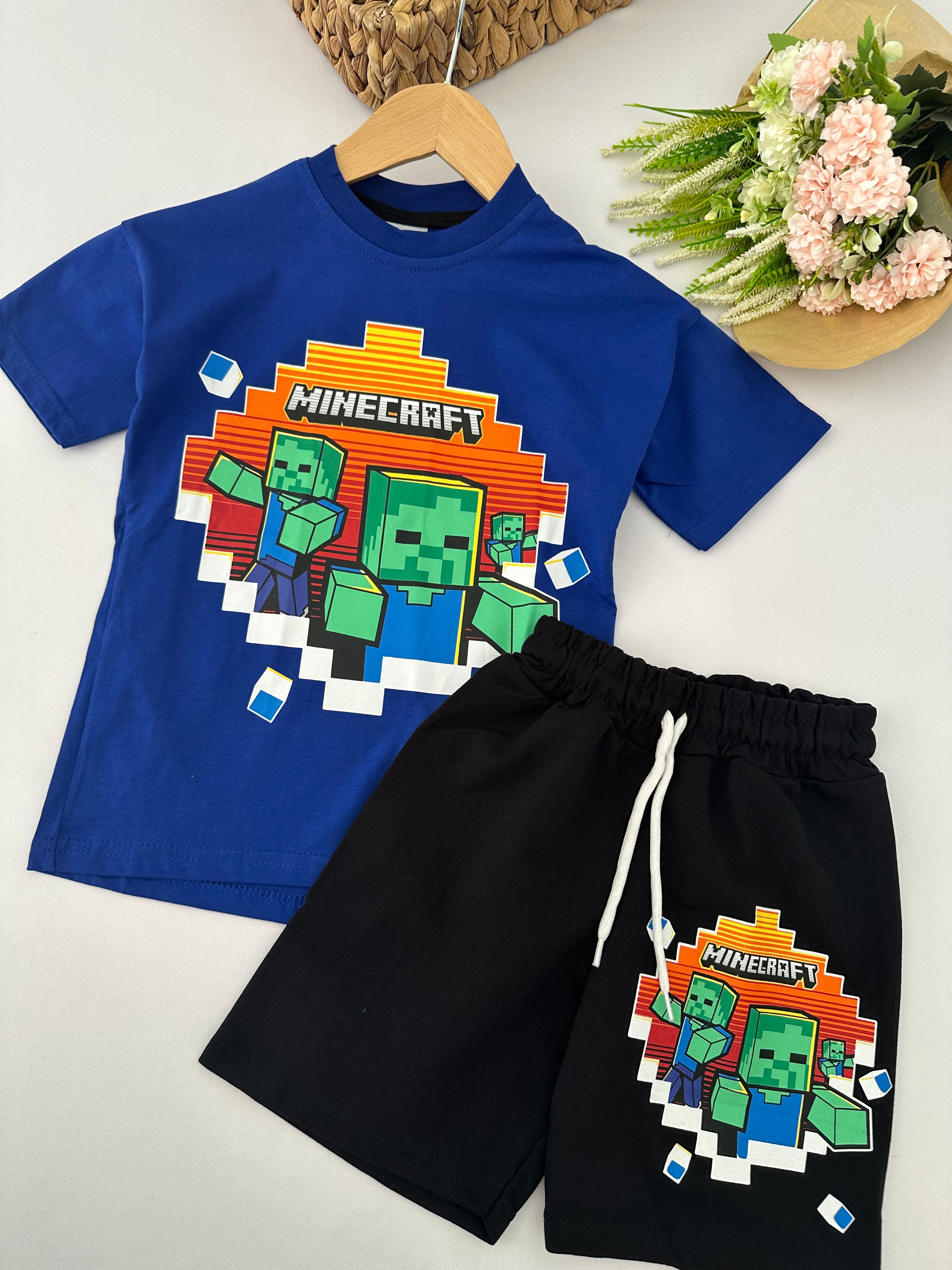 Erkek Çocuk Mavi Minecraft Takım