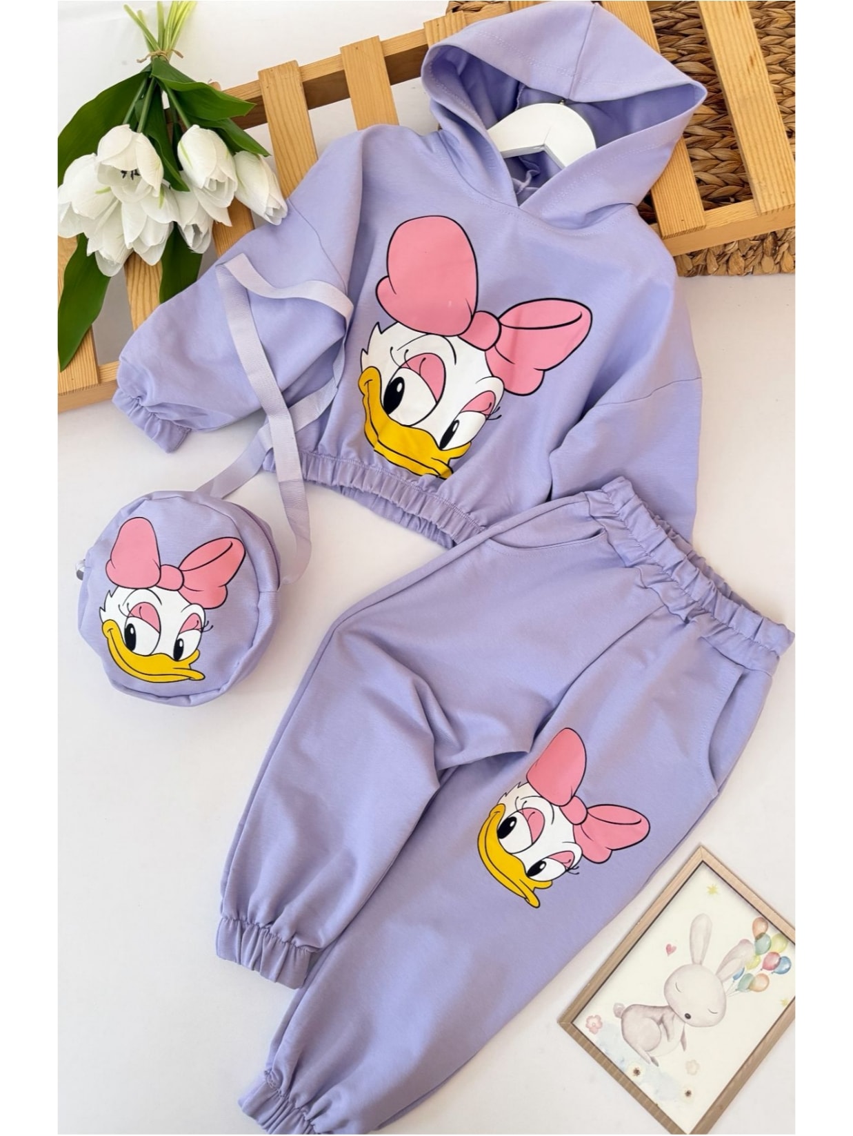 Kız Çocuk Lila Daisy Çantalı 3'lü Takım