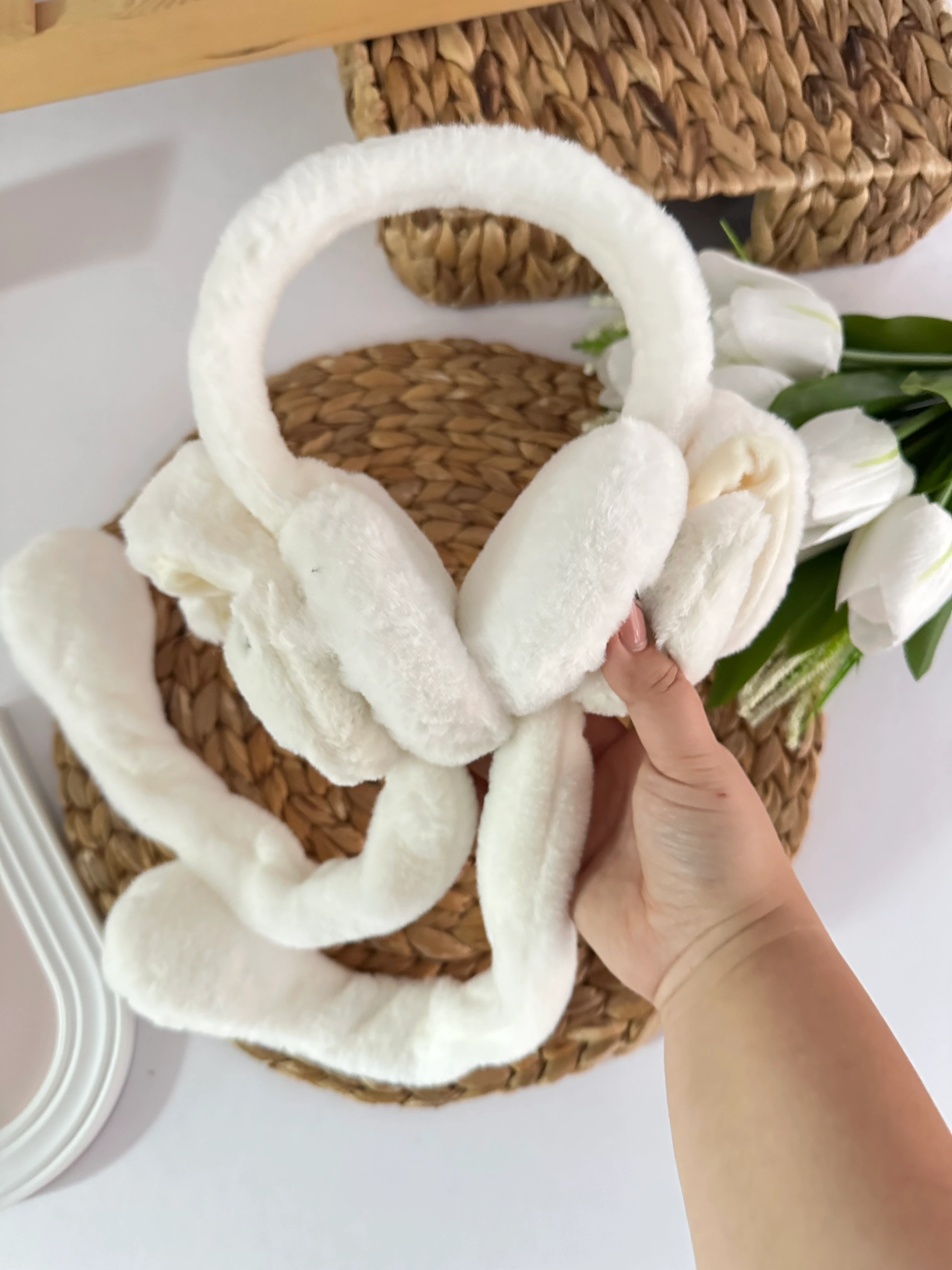 Kız Çocuk Beyaz Kedi Figürlü Kulaklık