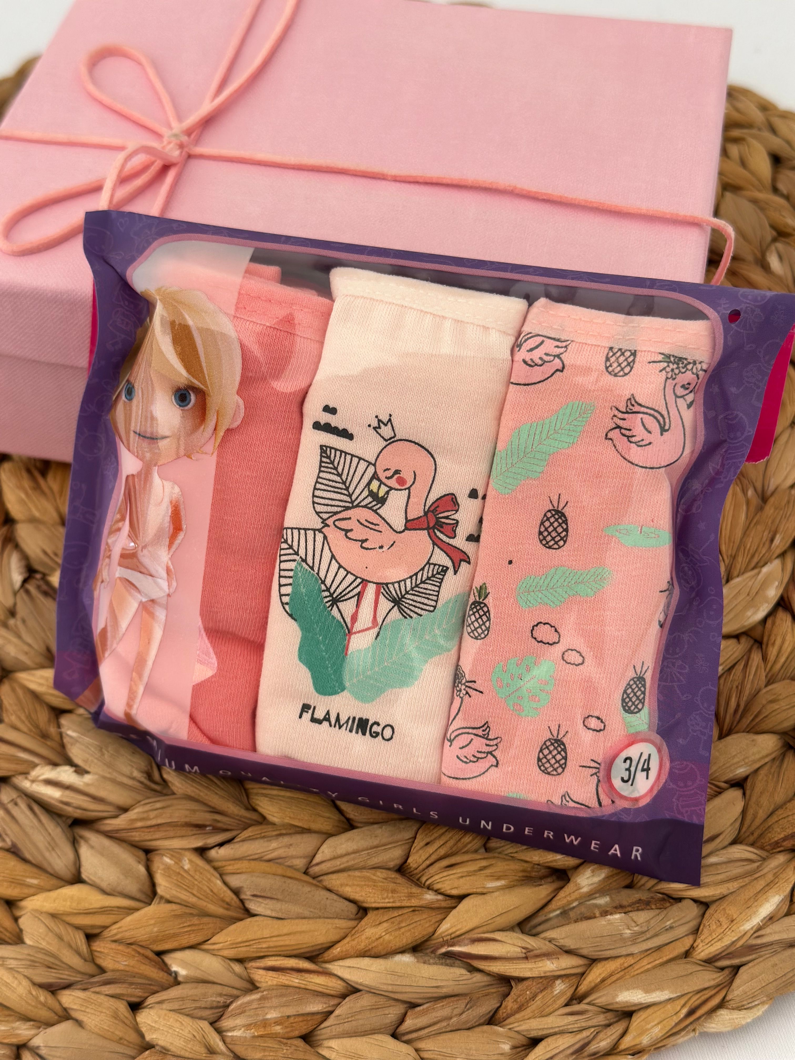 Kız Çocuk Flamingo Desenli 3’lü Slip Külot