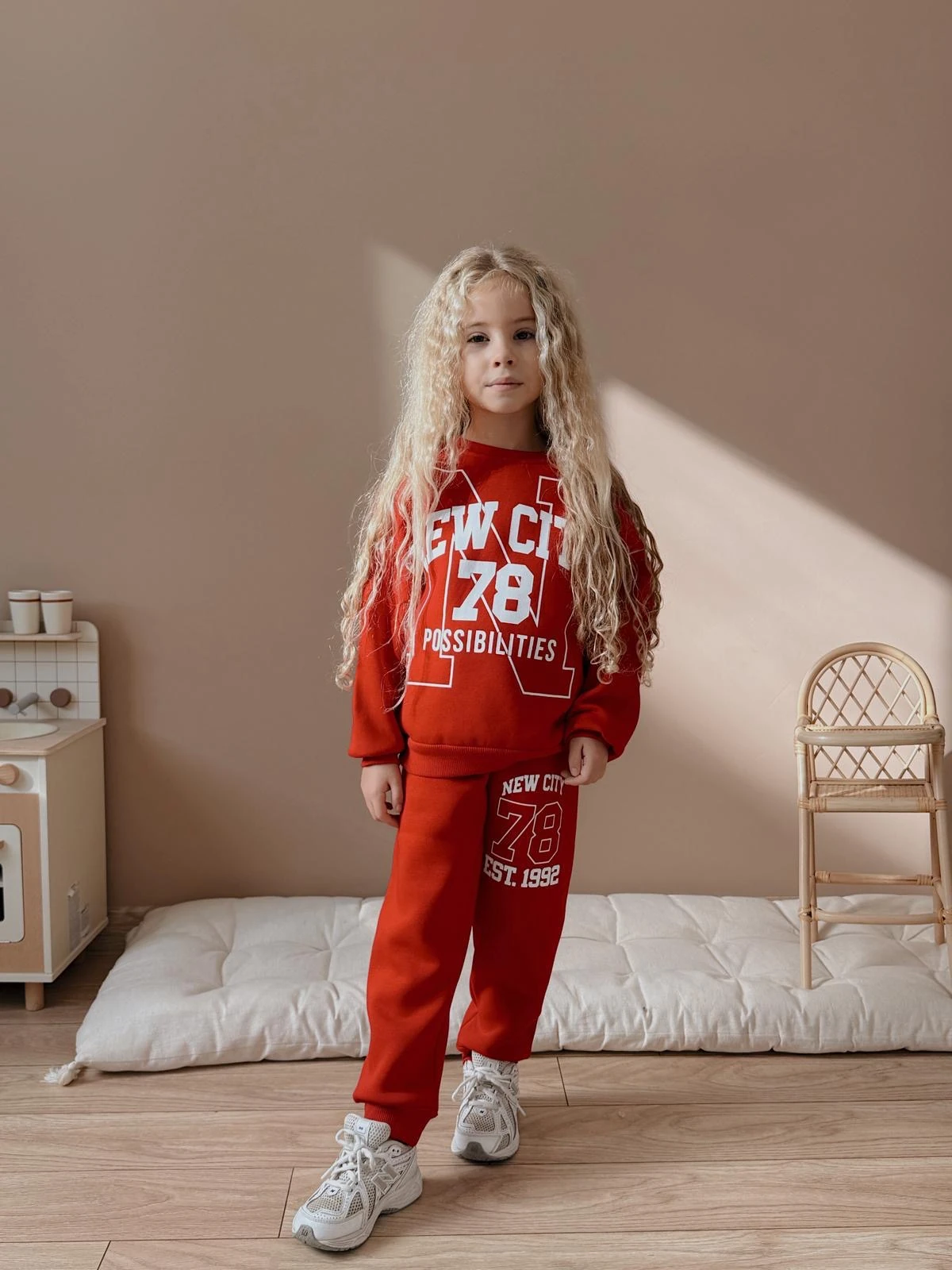 Kız Çocuk Kırmızı New City Alt-Üst Takım