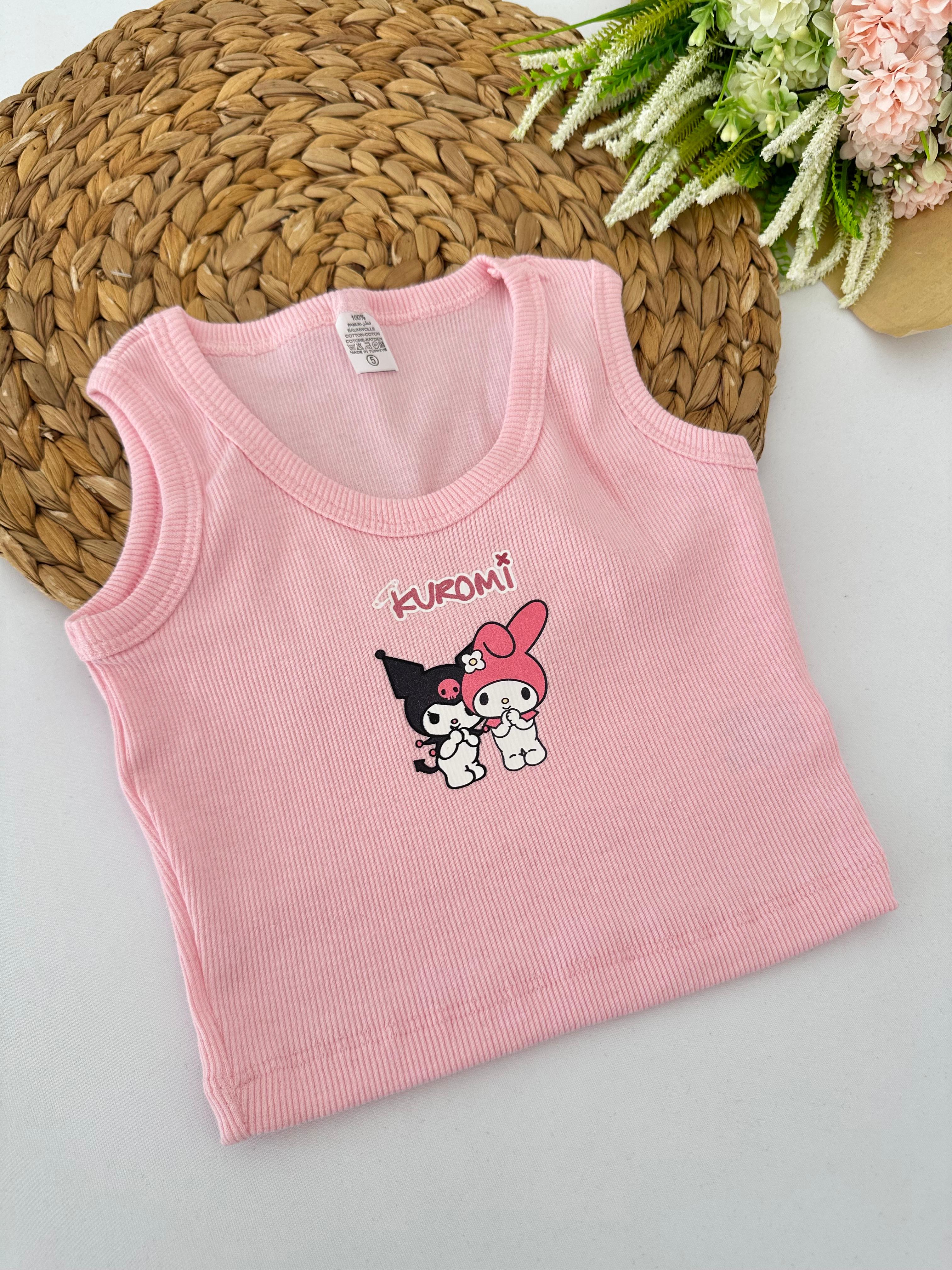 Kız Çocuk Pembe Kuromi My Melody Crop