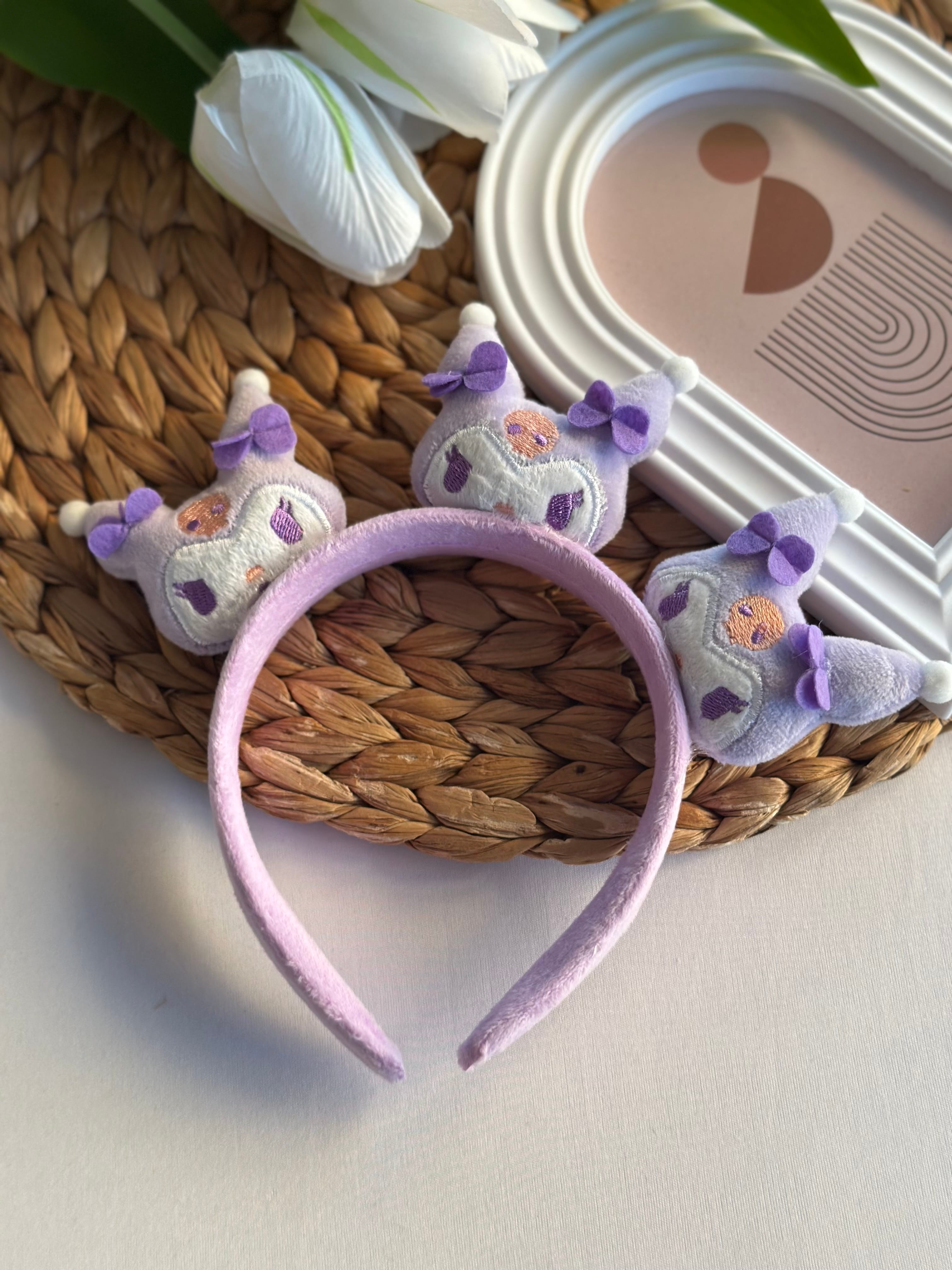 Kuromi Mor Peluş Taç