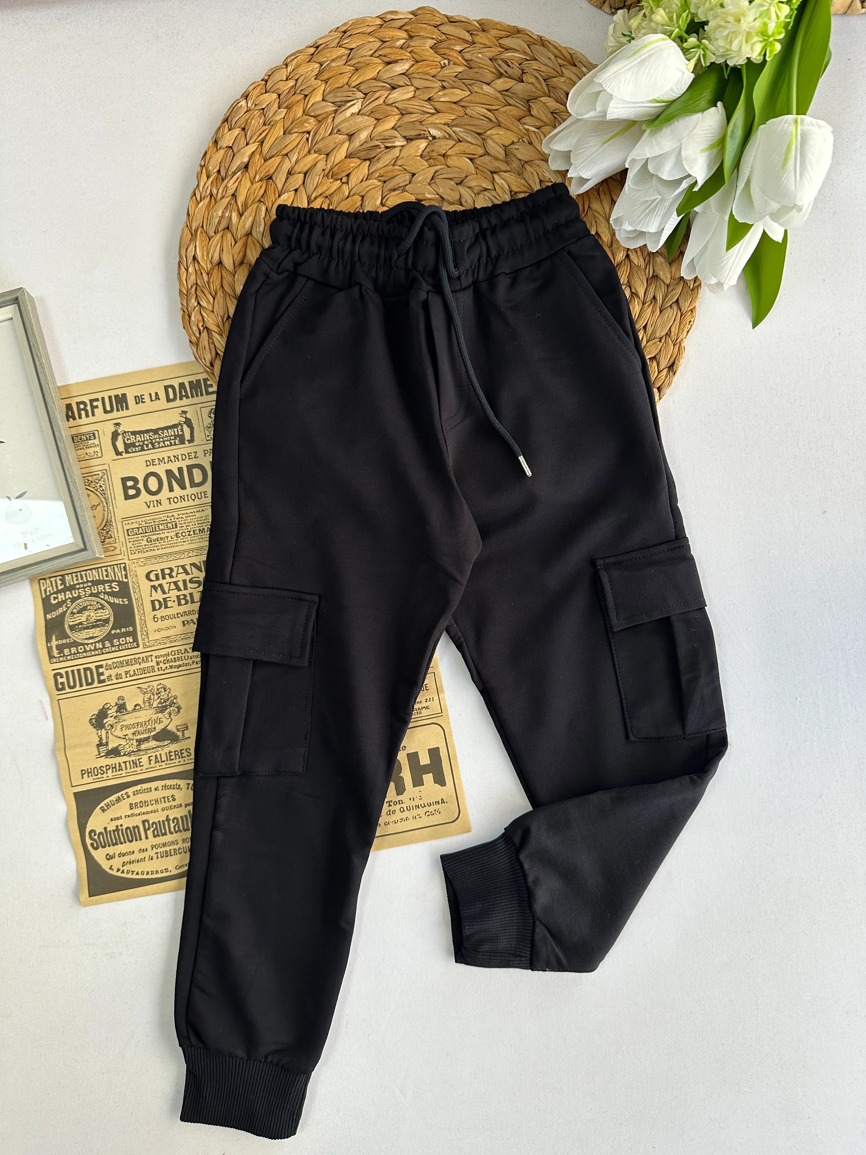 Lacivert Renk Çift Kargo Cep Eşofman Altı