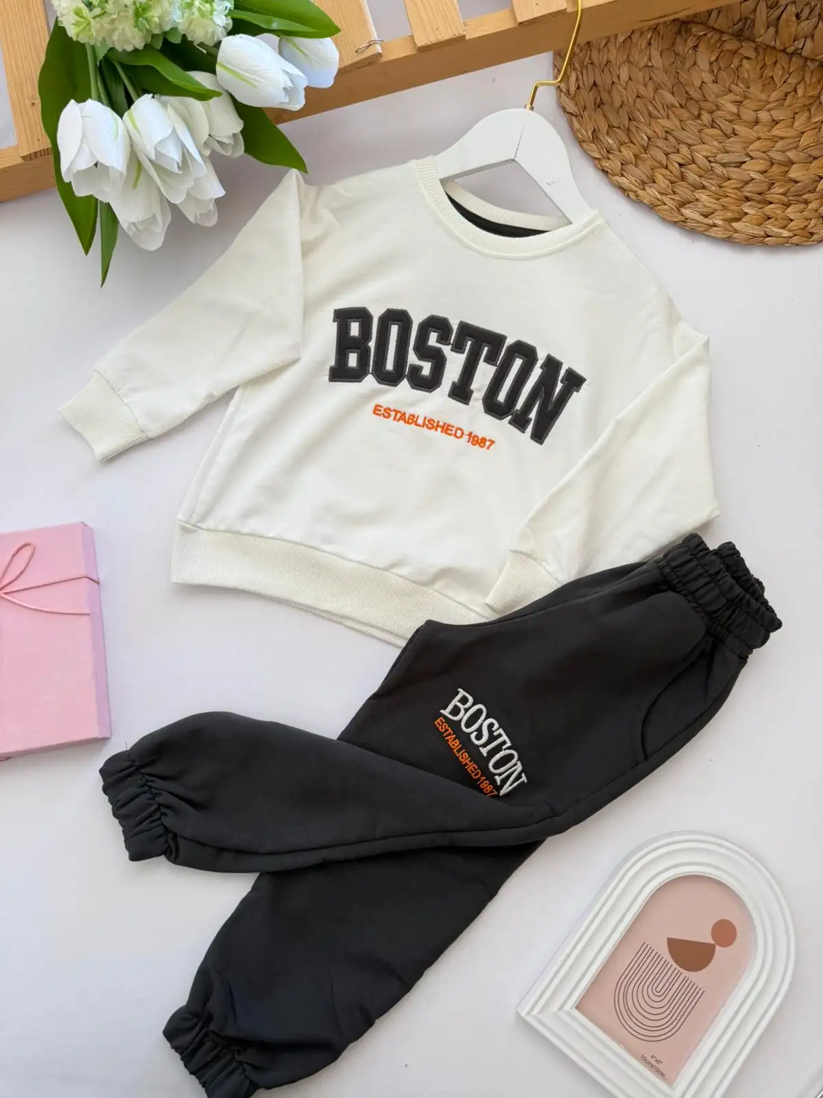 Erkek Çocuk Beyaz Boston 2 li Takım