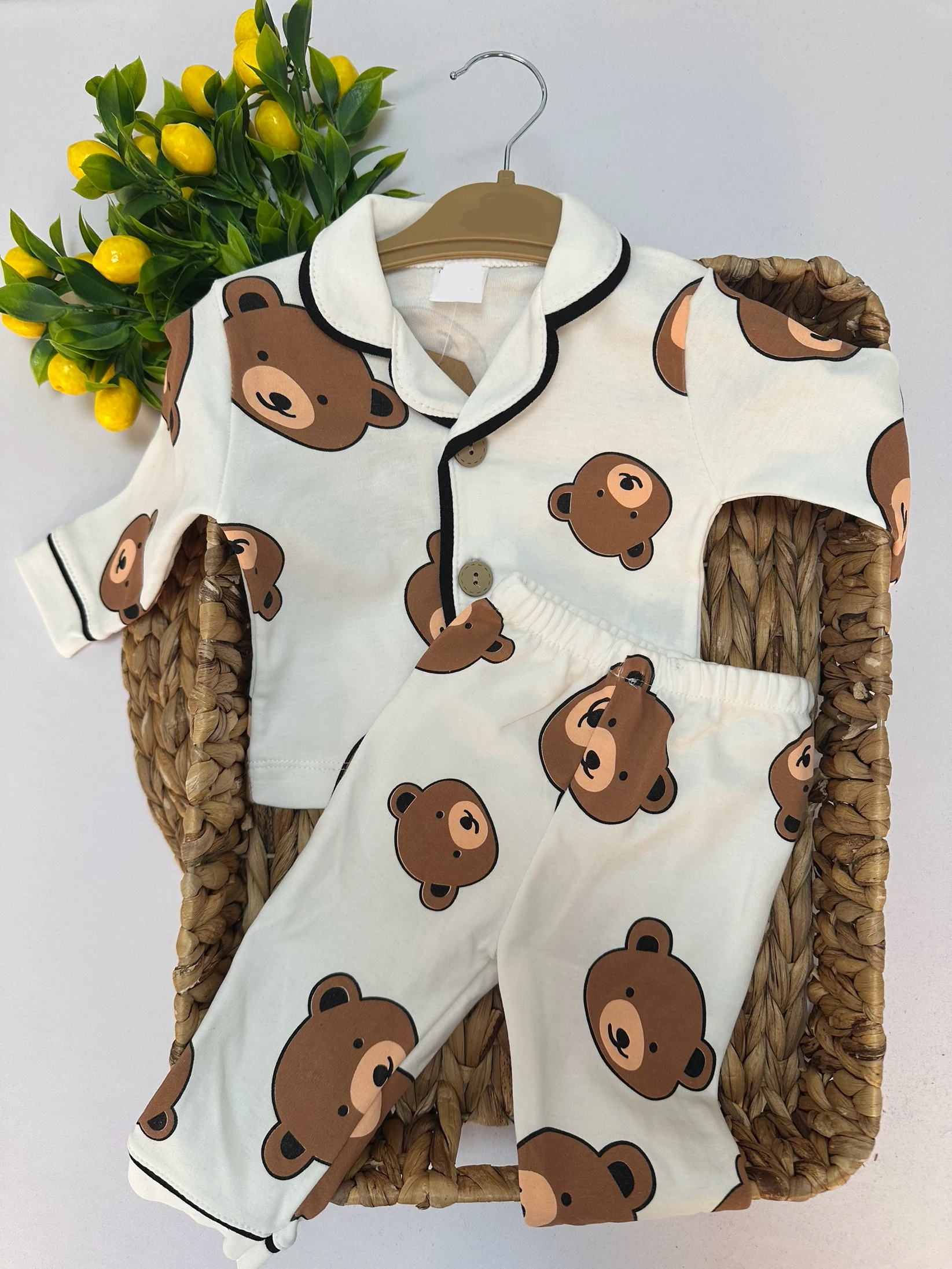 Bebek Büyük Ayıcık Desenli Pijama Takımı