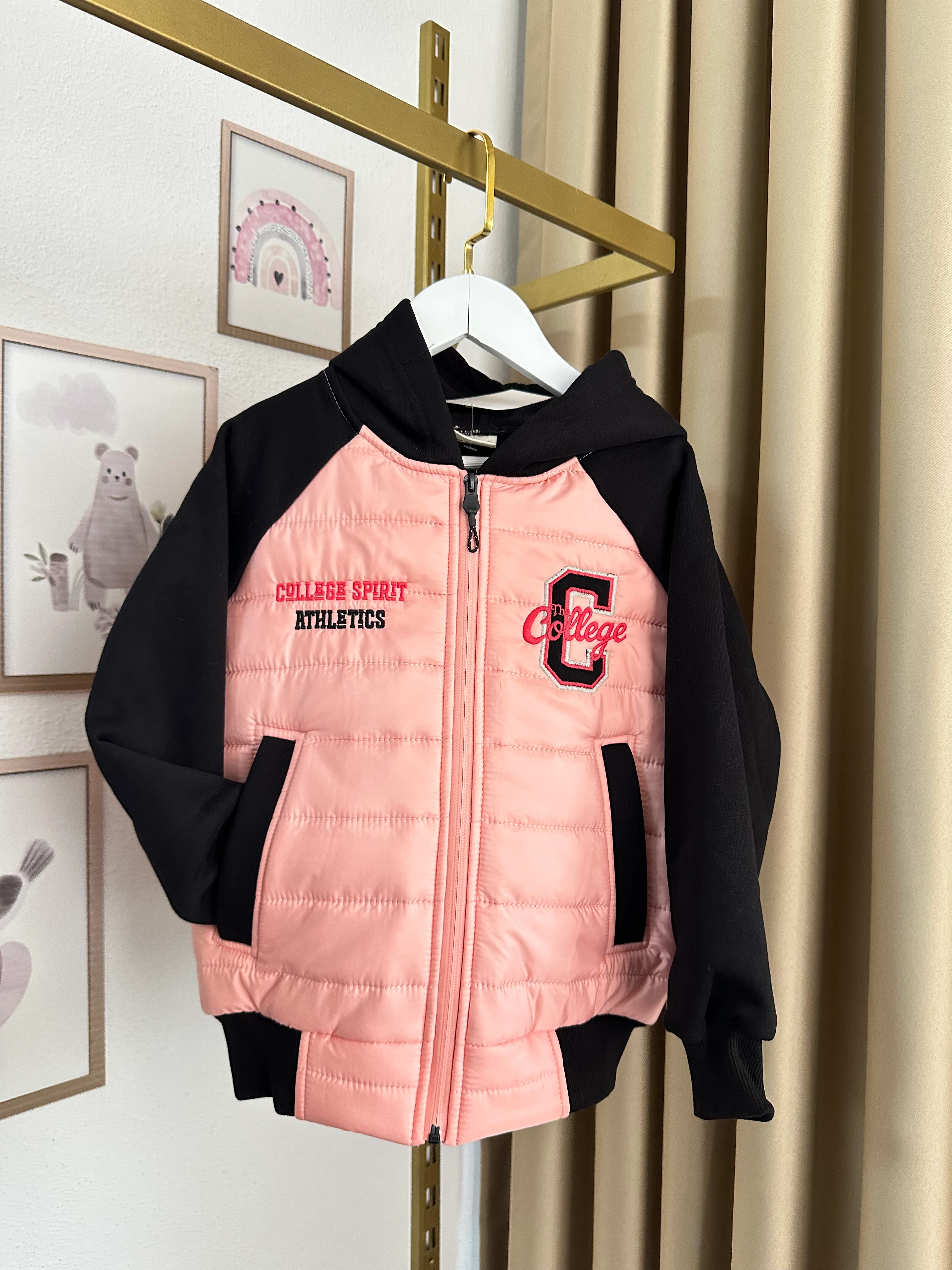 Kız Çocuk Pudra Şişme Mont Ceket