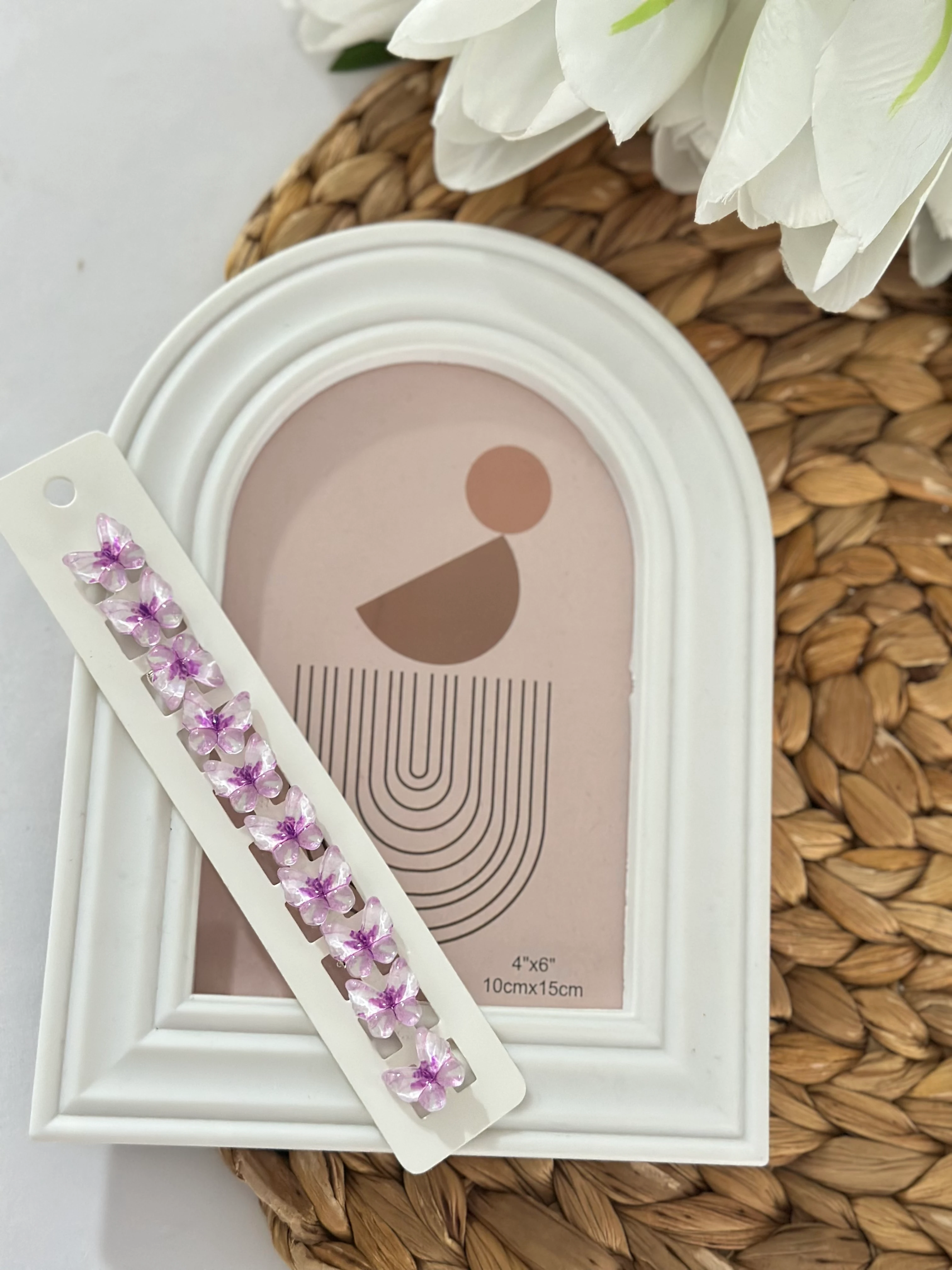 Kelebek Mor 10'lu Charm Saç Yüzüğü