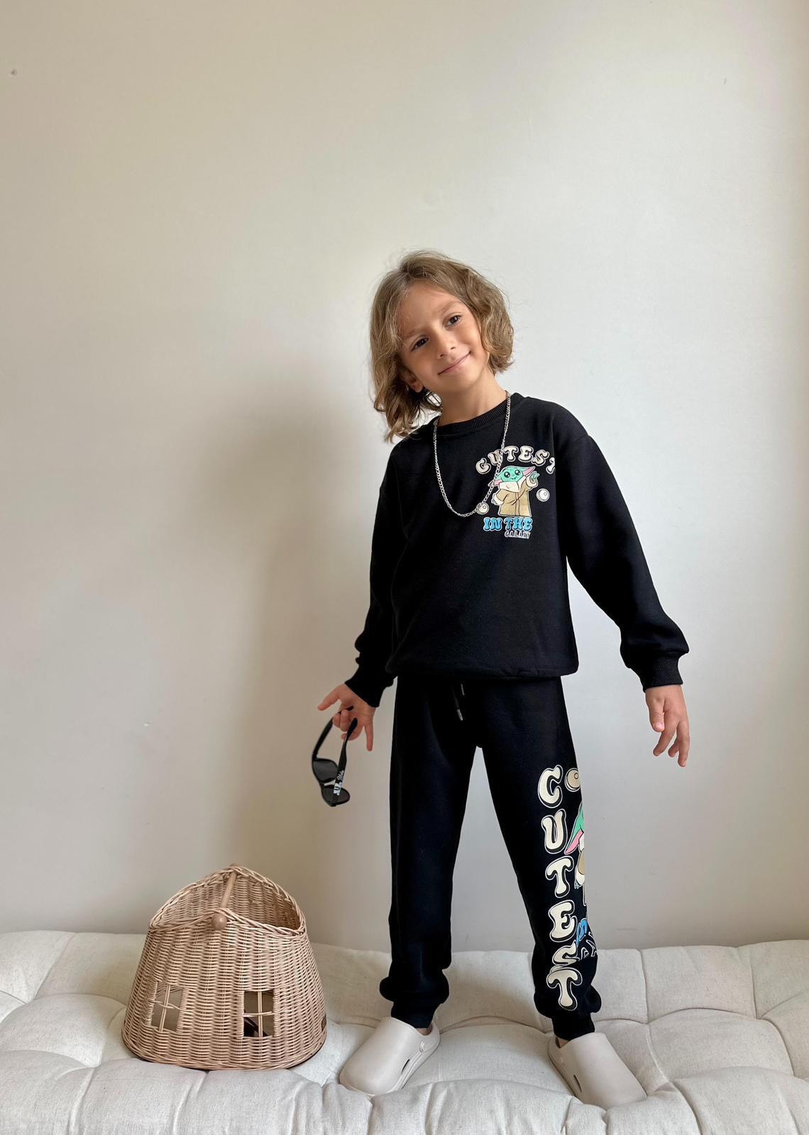 Erkek Çocuk Siyah Cutest Takım