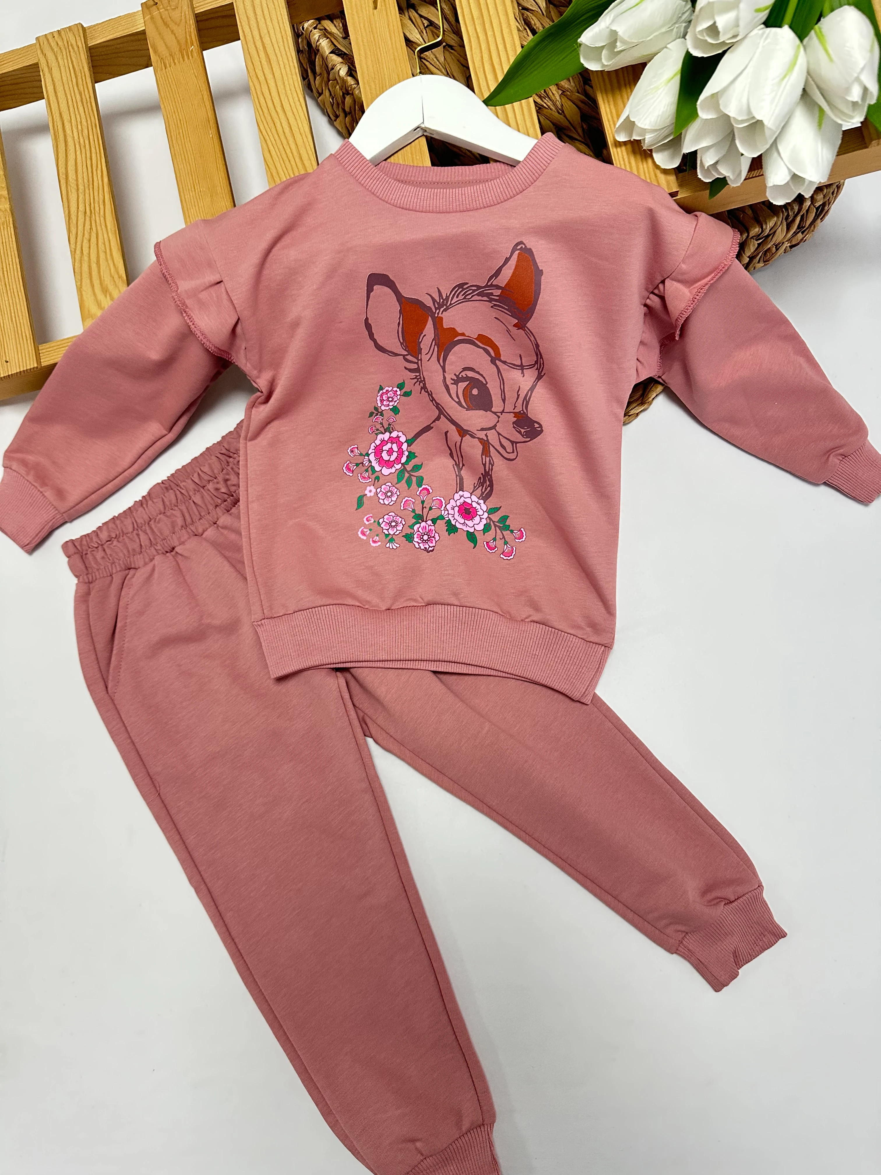 Kız Çocuk Gül Kurusu Bambi Takım 