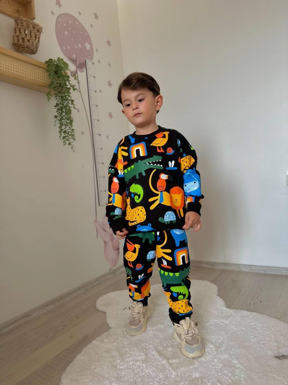 Erkek Çocuk Hayvan Desenli 2'li Takım