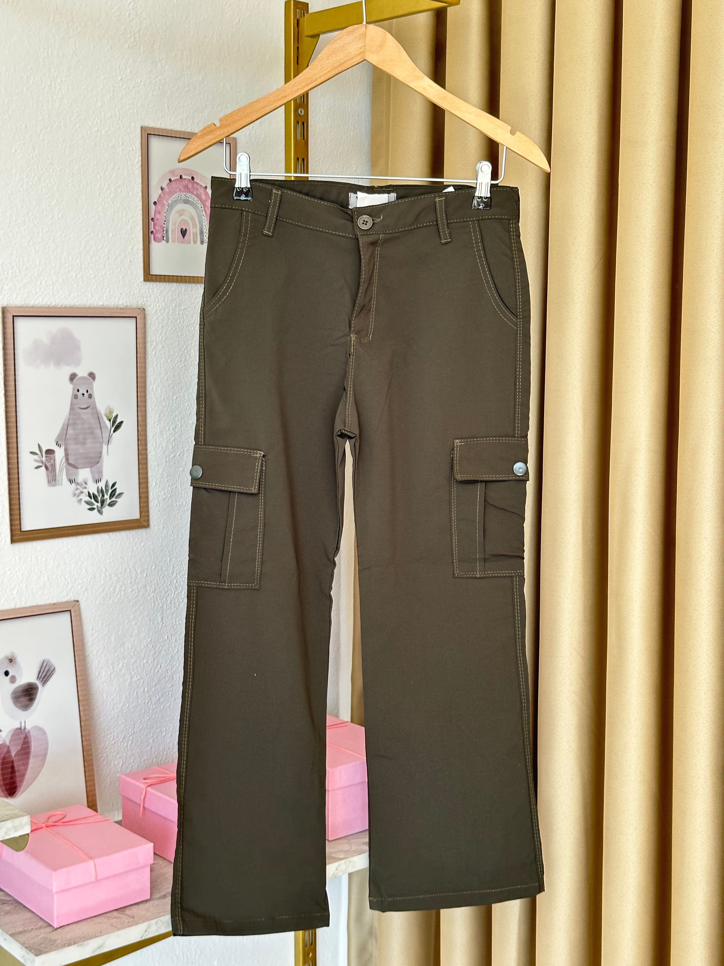 Kız Çocuk Koyu Yeşil Bol Paça Pantolon