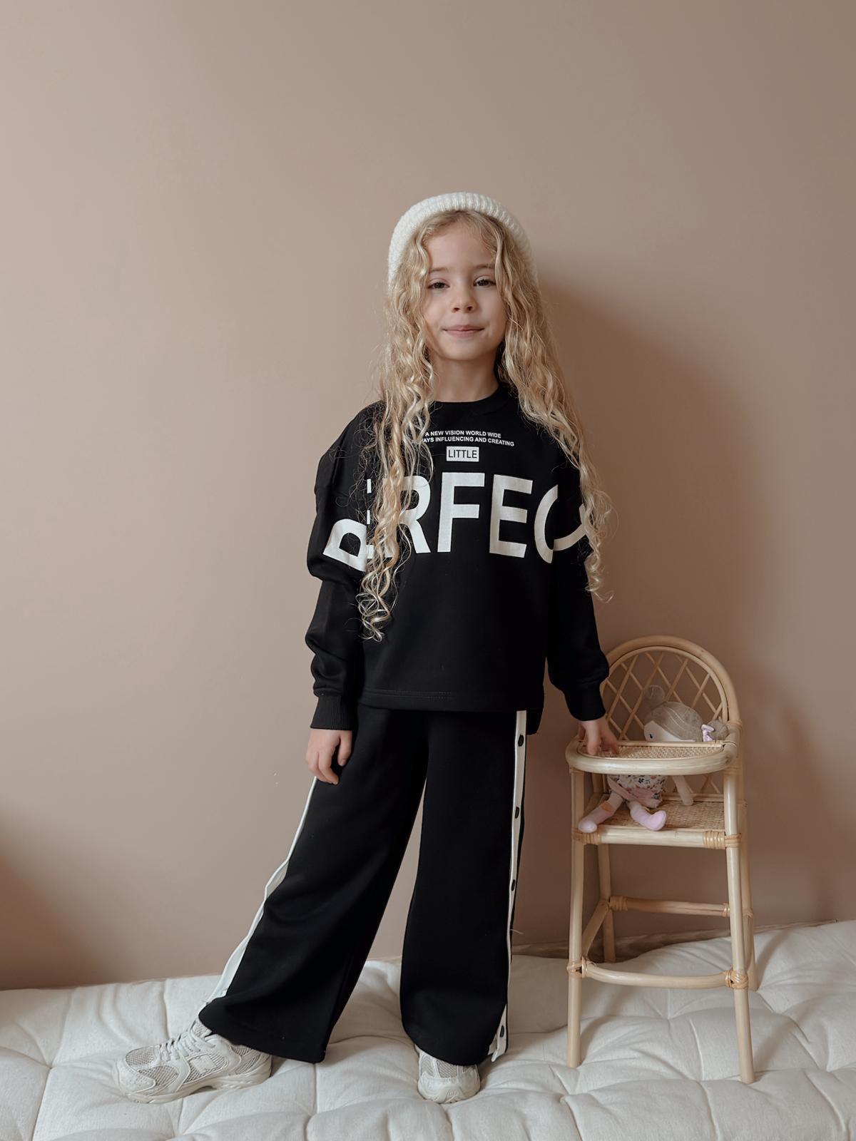 Kız Çocuk Siyah Perfect Beyaz Şeritli Takım