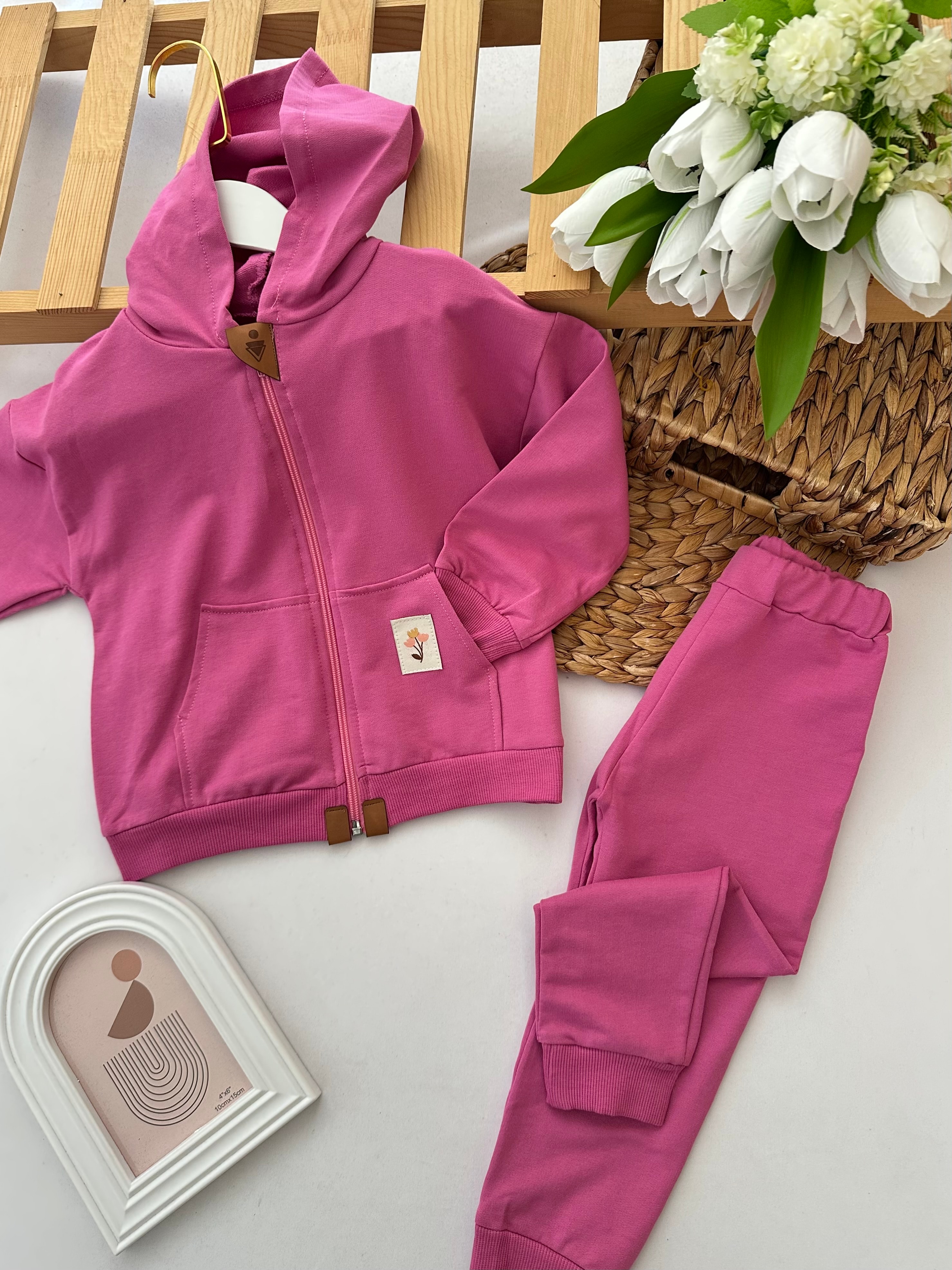 Kız Çocuk Mor Fermuarlı 2’li Takım