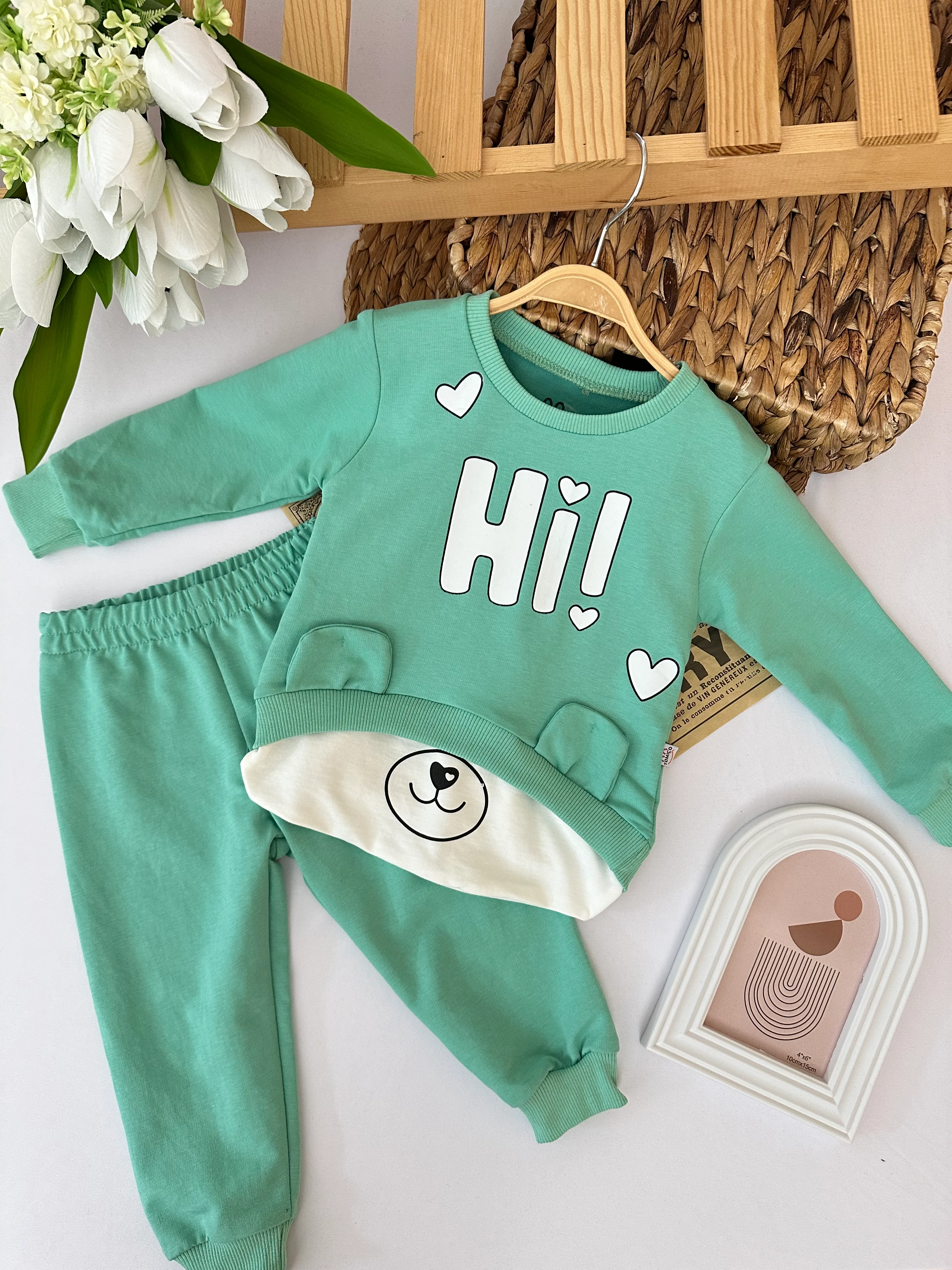 Kız Çocuk Turkuaz Ayıcık 2'li Takım