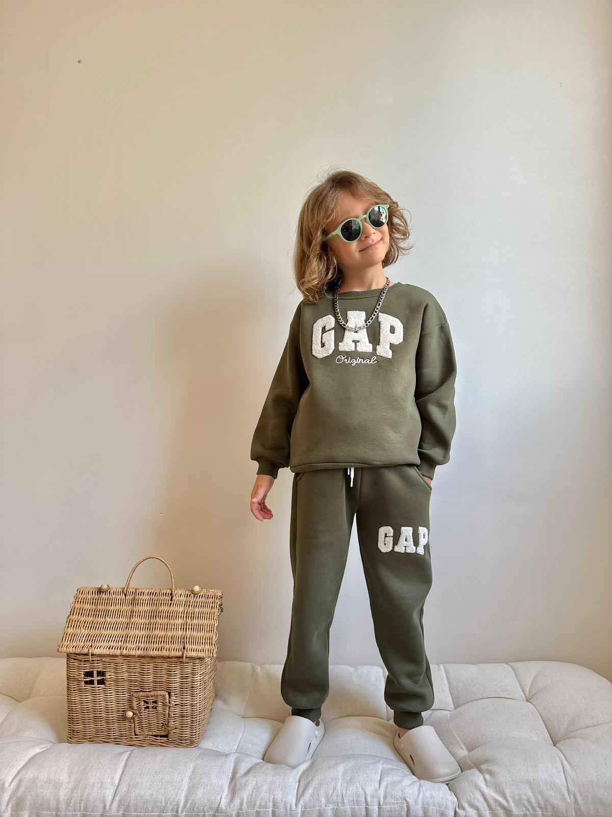 Erkek Çocuk Haki Marka Baskılı Takım