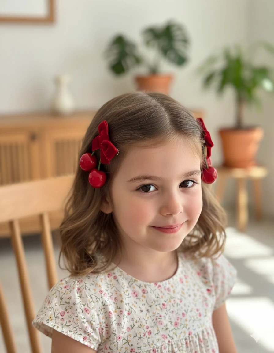 Bordo Kadife Fiyonk Kiraz Toka