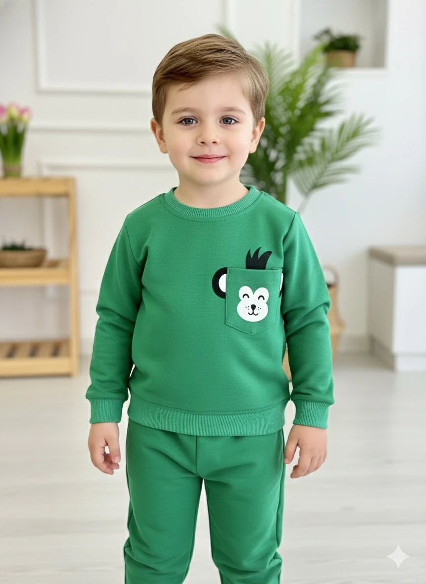 Erkek Çocuk Yeşil Maymuncuk 2'li Takım