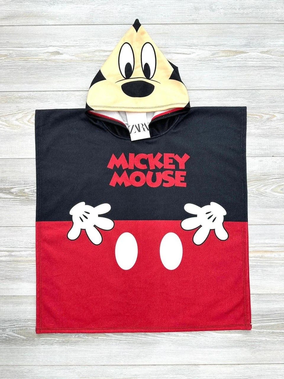 Siyah Kırmızı Mickey Mouse Panço Havlu