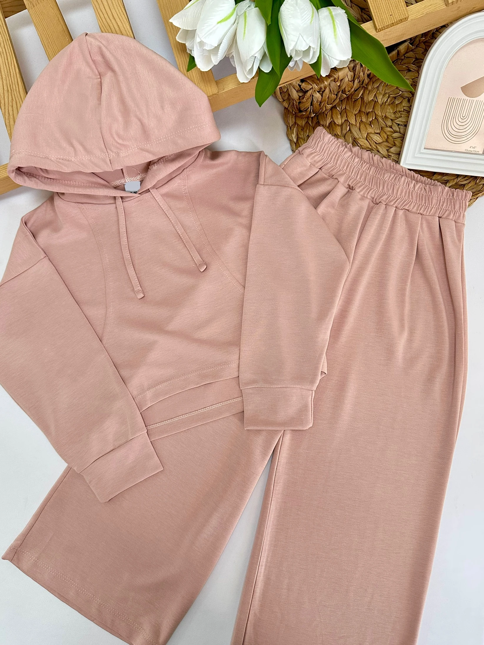 Kız Çocuk Pudra Oysho Kapüşonlu Takım