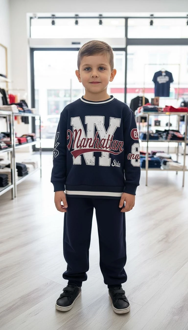 Erkek Çocuk Lacivert Manhattan Alt-Üst Takım