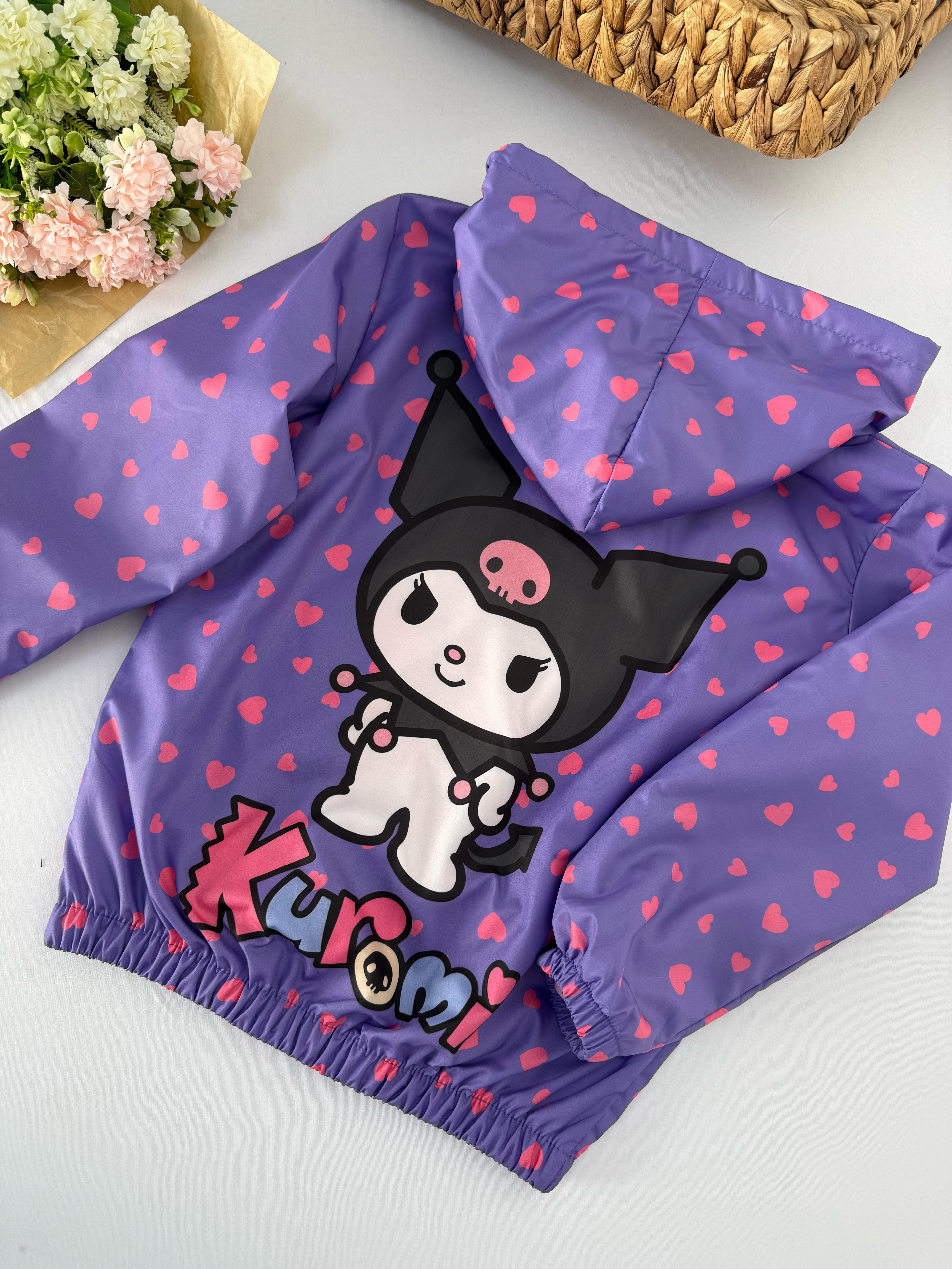 Kız Çocuk Mor Kuromi Yağmurluk
