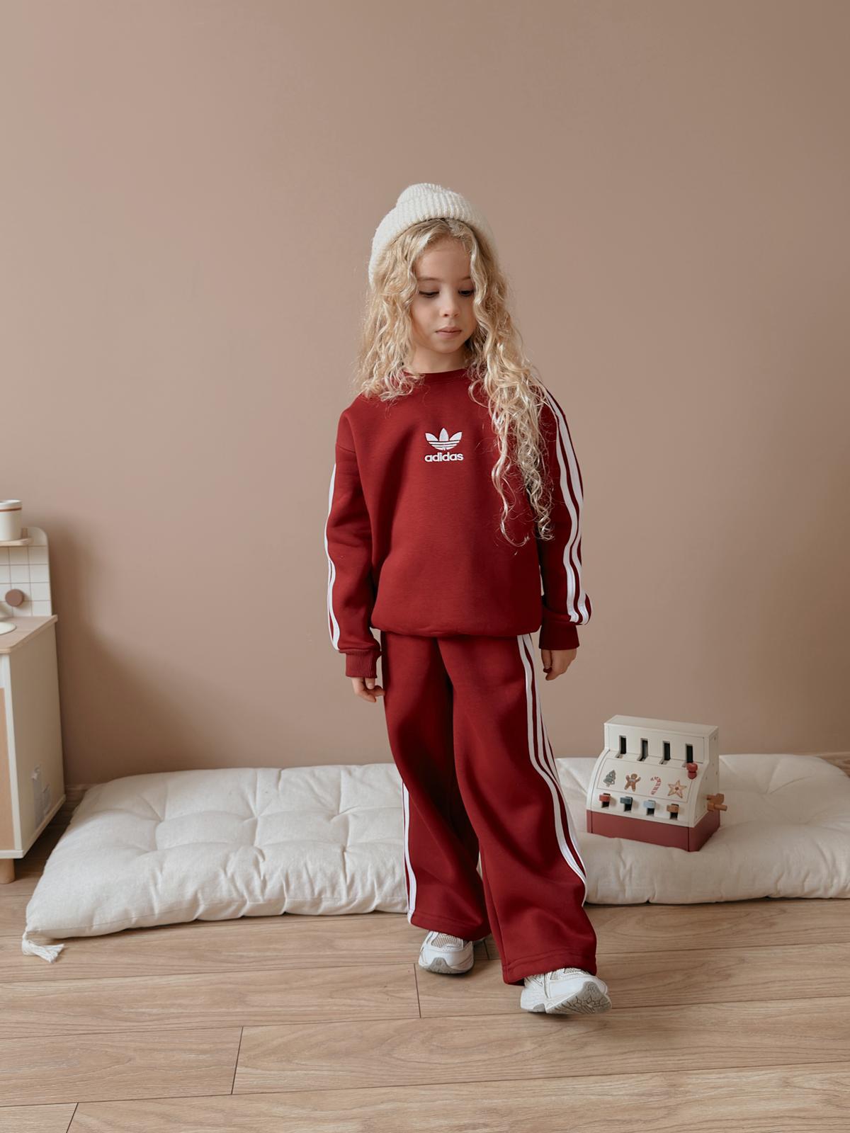 Kız Çocuk Bordo Çizgili 2’li Takım