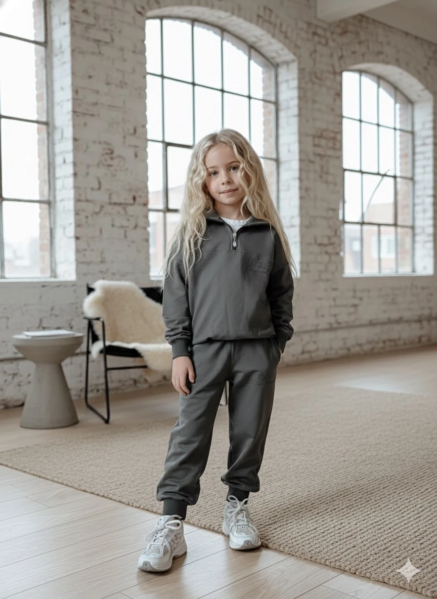 Kız Çocuk Antrasit Trend Up 2'li Takım