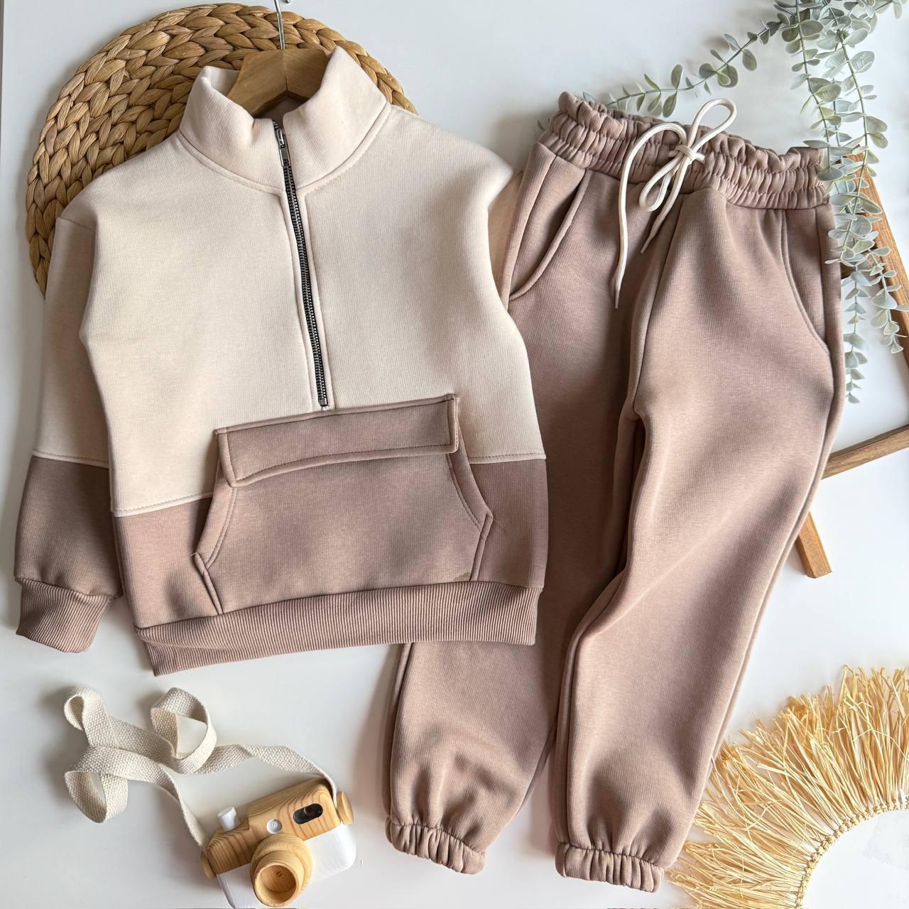 Bej Krem Kanguru Cepli Takım