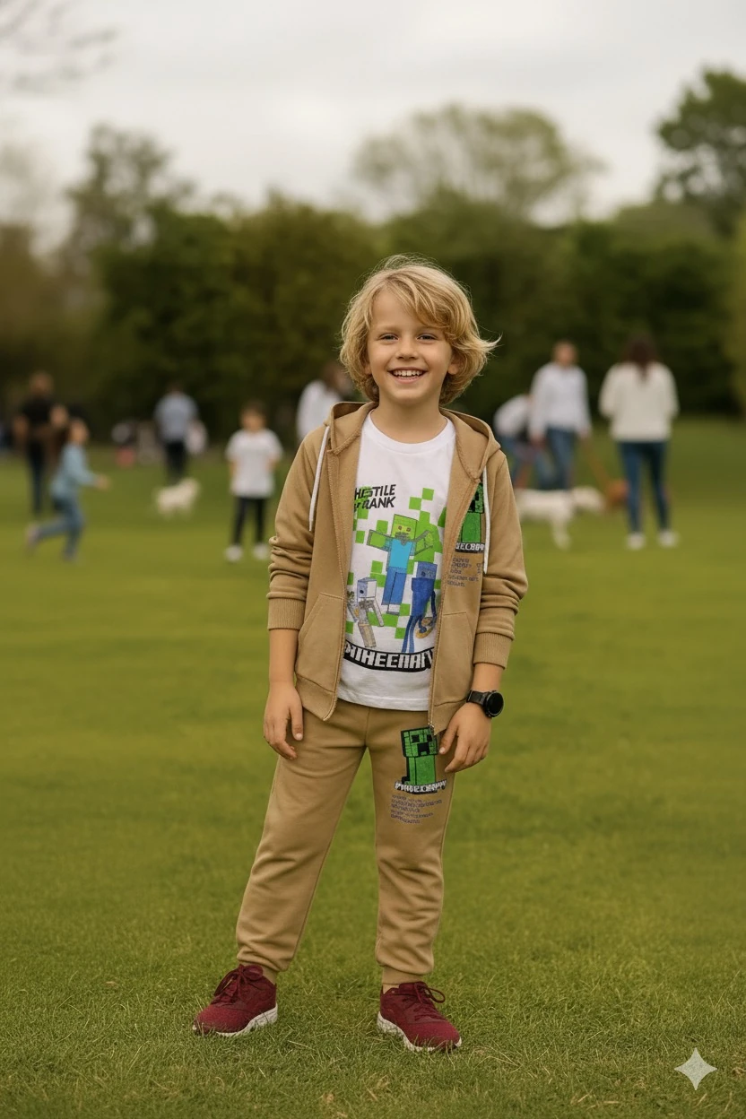 Erkek Çocuk Açık Kahve Minecraft 3'lü Takım