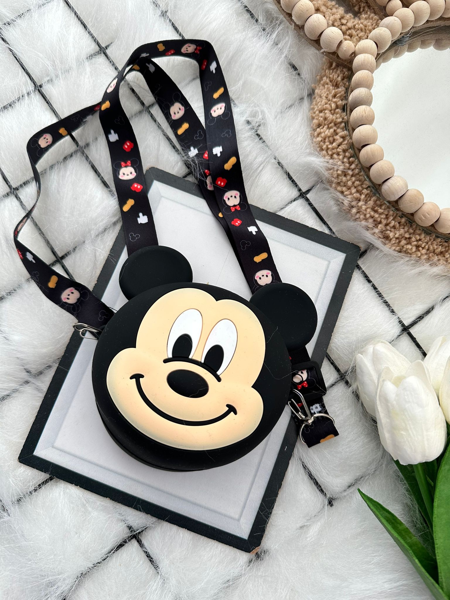 Mickey Mouse Siyah Slikon Çanta