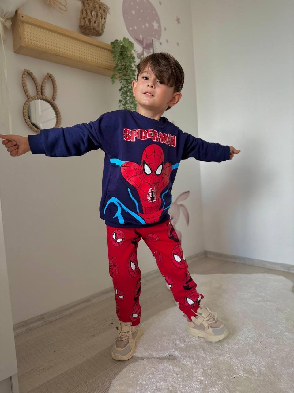 Erkek Çocuk Lacivert Kırmızı Spiderman Takım