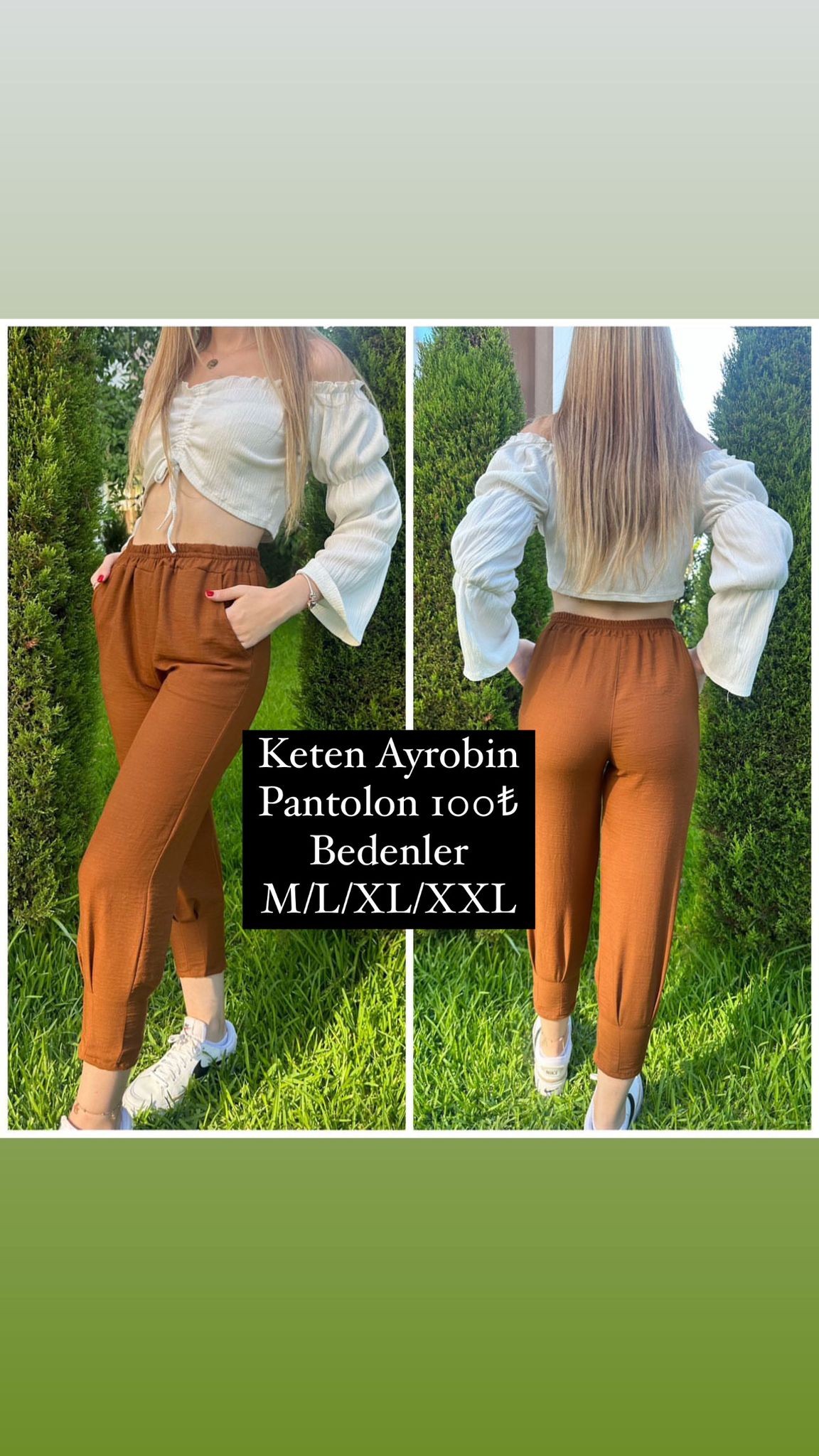 Kahve Keten Airobin Pantolon