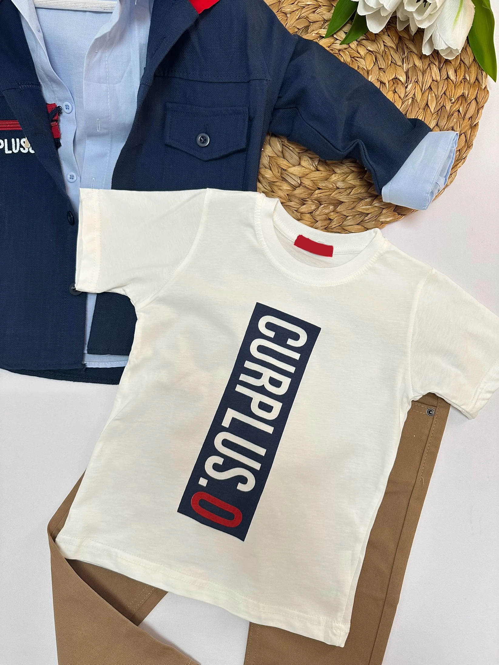 Erkek Çocuk Lacivert Ceket Kot Pantolon CurPlus 4'lü Takım