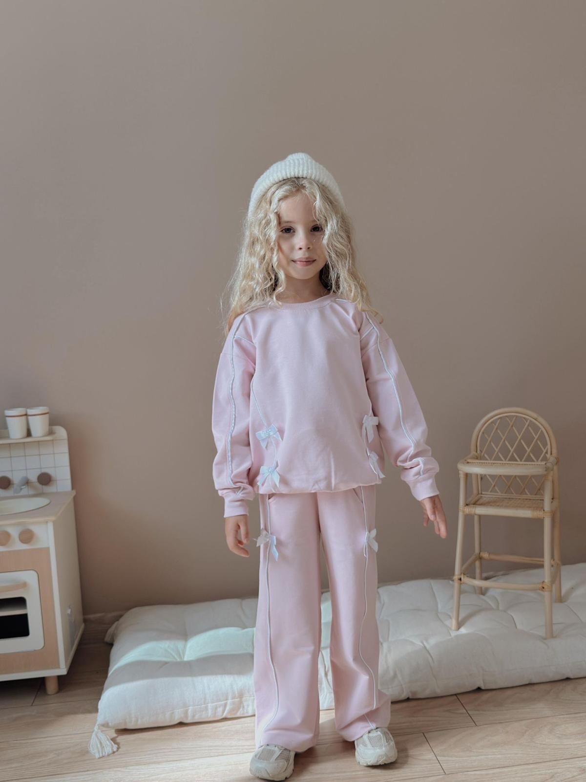 Kız Çocuk Pembe Kurdeleli 2'li Takım