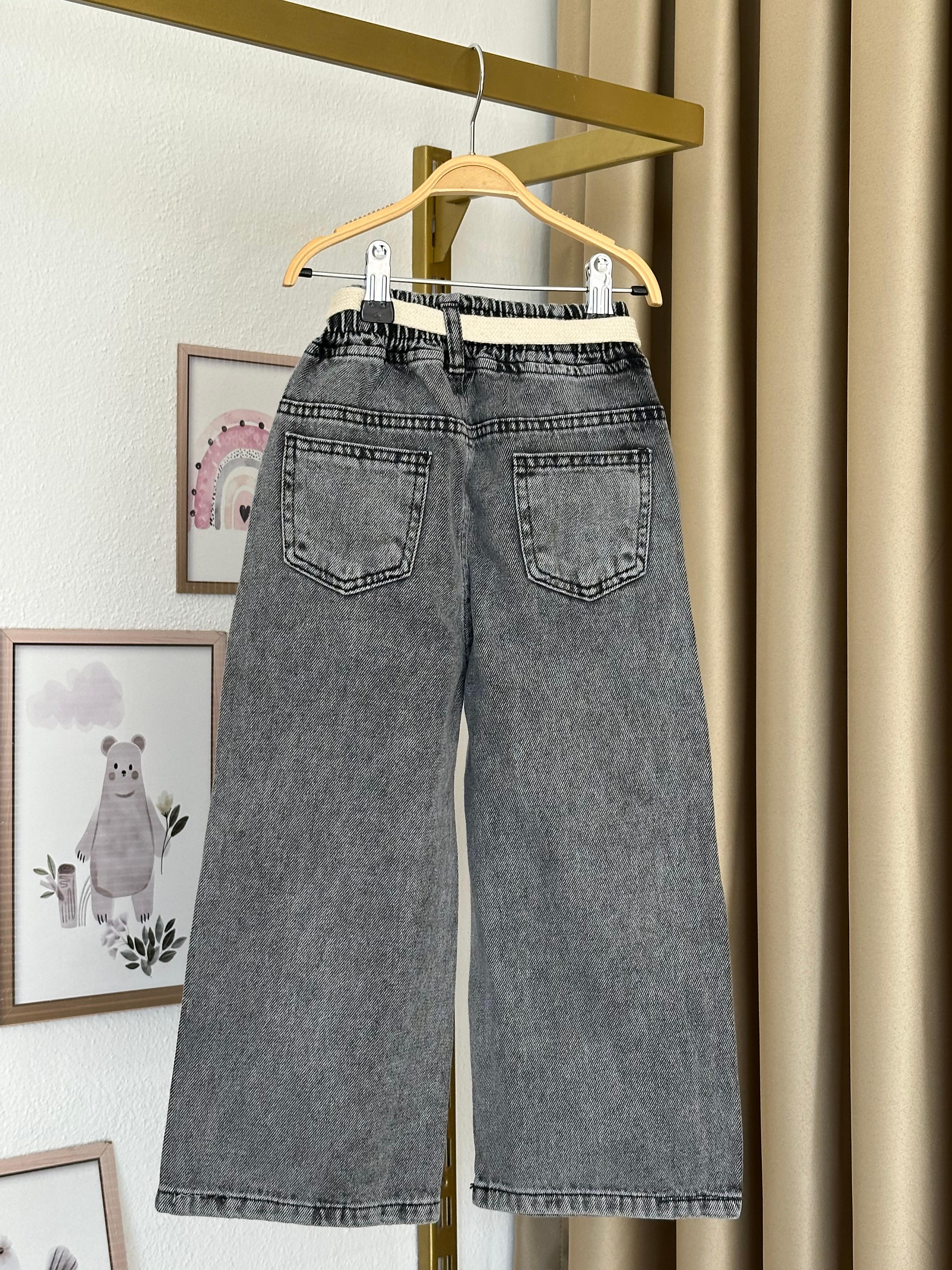 Kız Çocuk Füme Kuromi Kot Pantolon