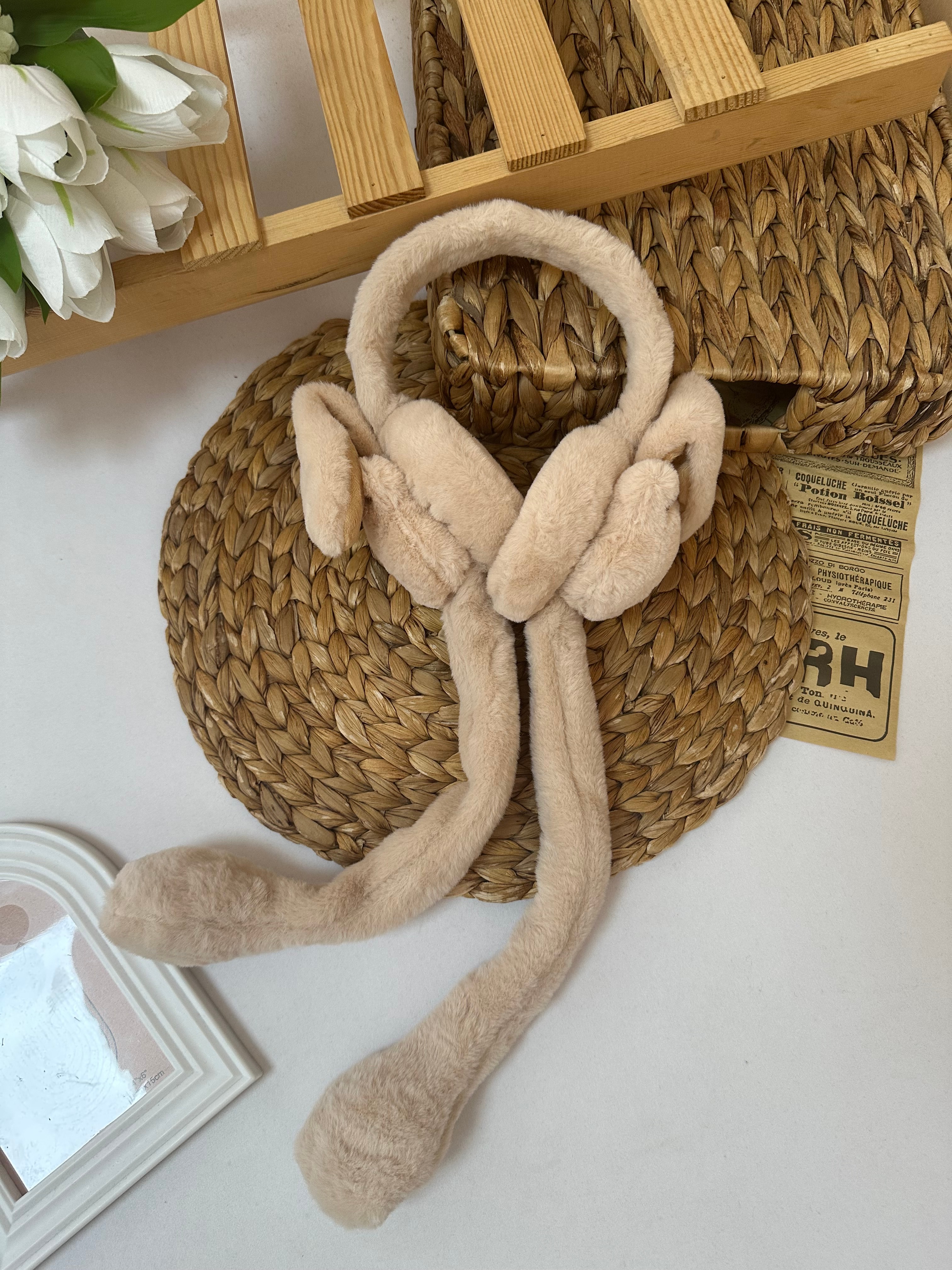 Kız Çocuk Vizon Hareketli Peluş Kulaklık