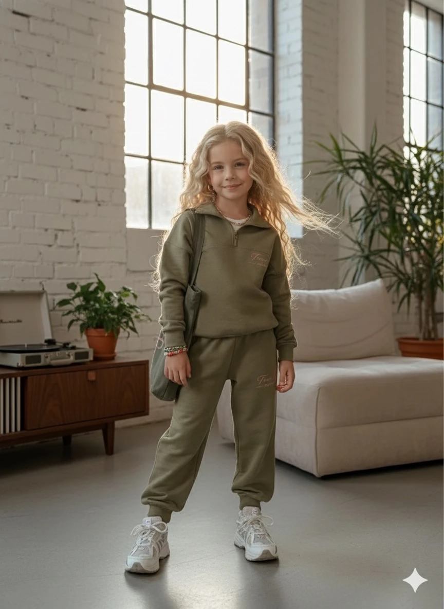 Kız Çocuk Haki Trend Up 2'li Takım