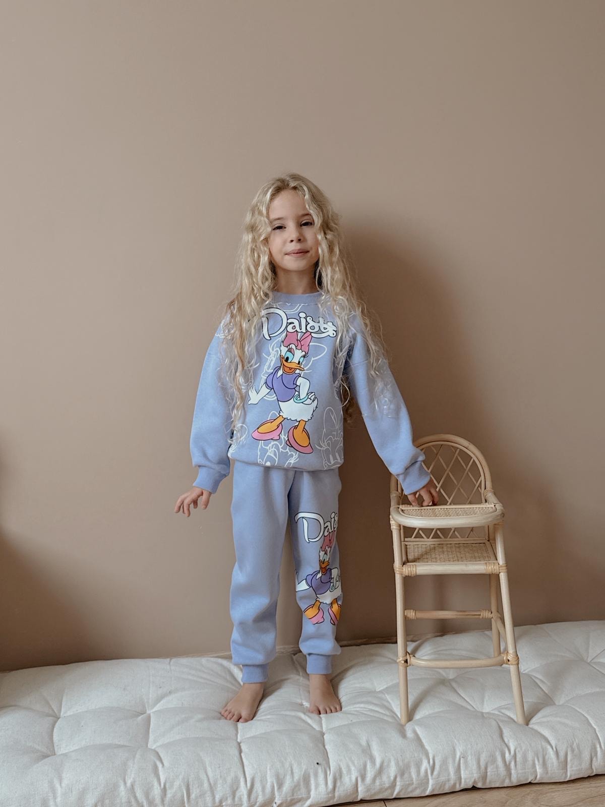 Kız Çocuk Lila Daisy Desenli 2'li Takım