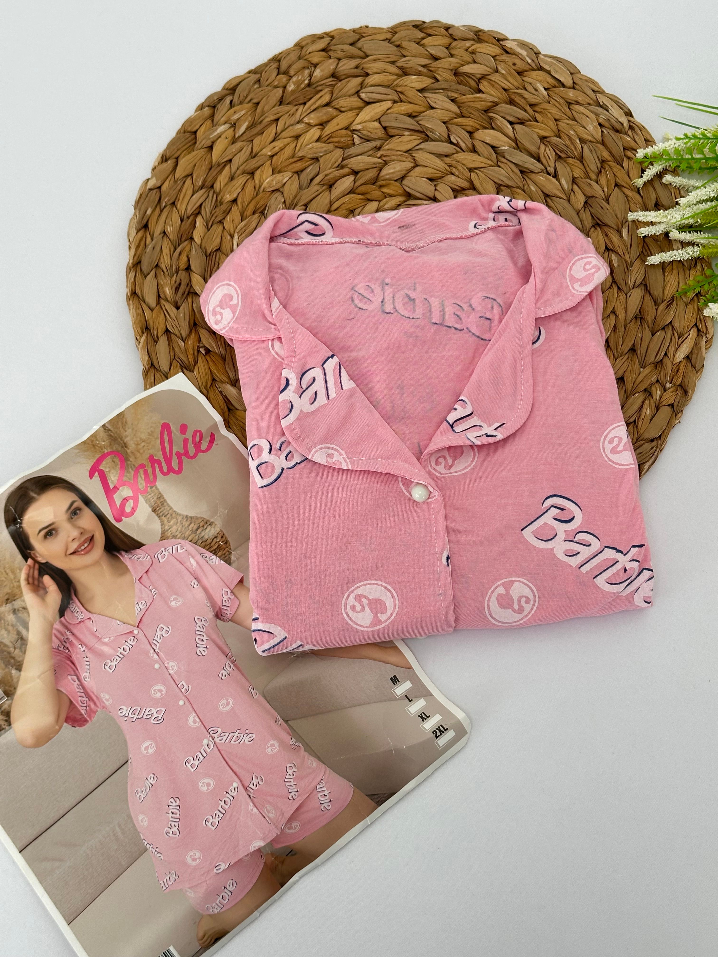 Barbie Desenli Kadın Pijama Takımı