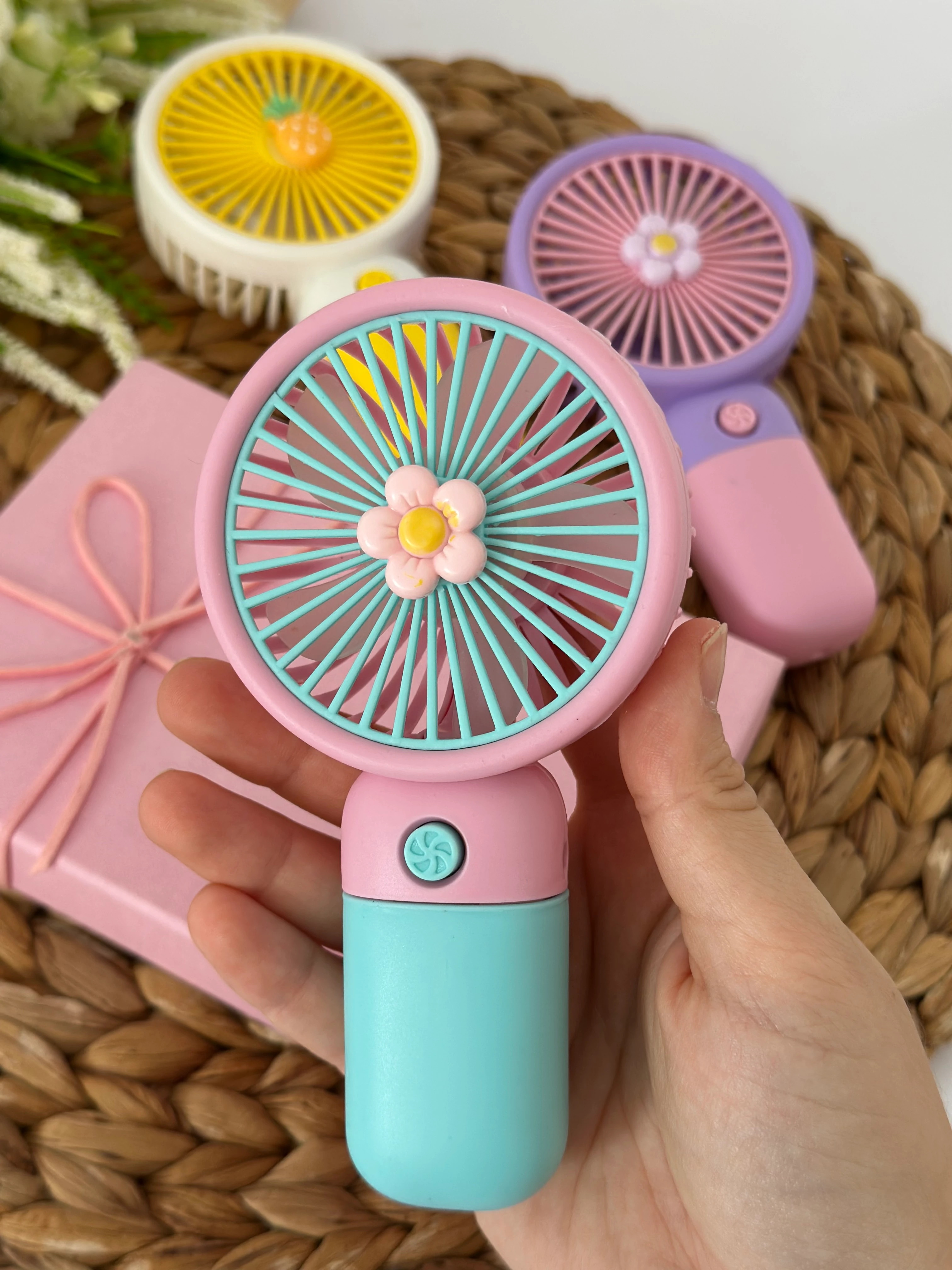 Mavi Pembe Şarjlı Mini Fan