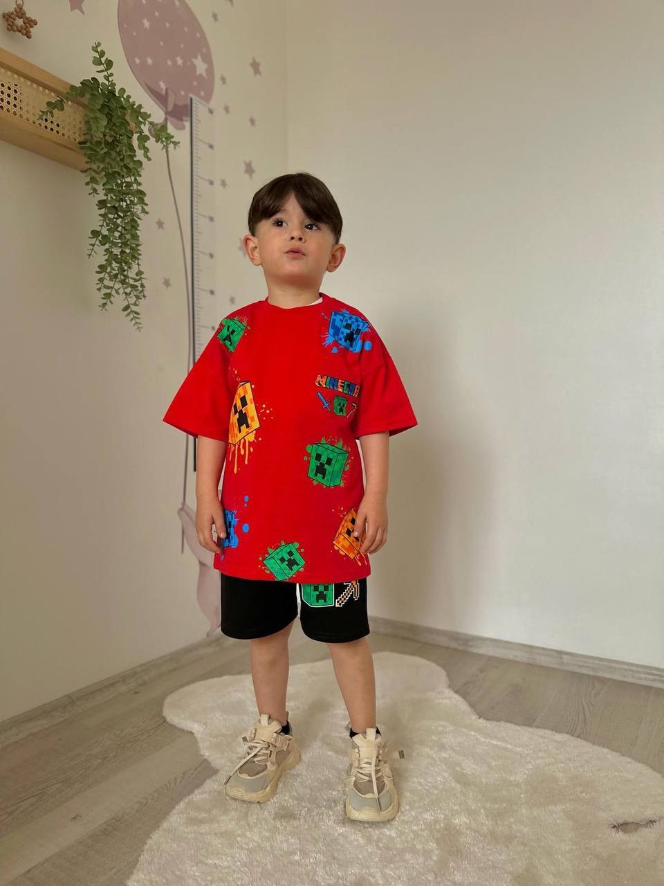 Erkek Çocuk Kırmızı Minecraft Takım