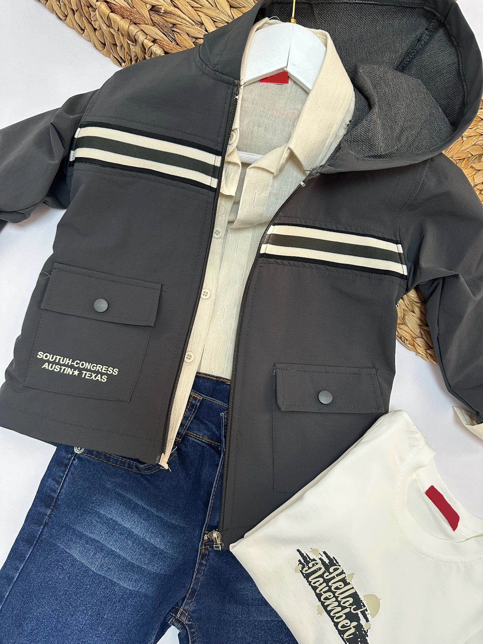 Erkek Çocuk Anrtasit Ceket Kot Pantolon Nowember 4'lü Takım