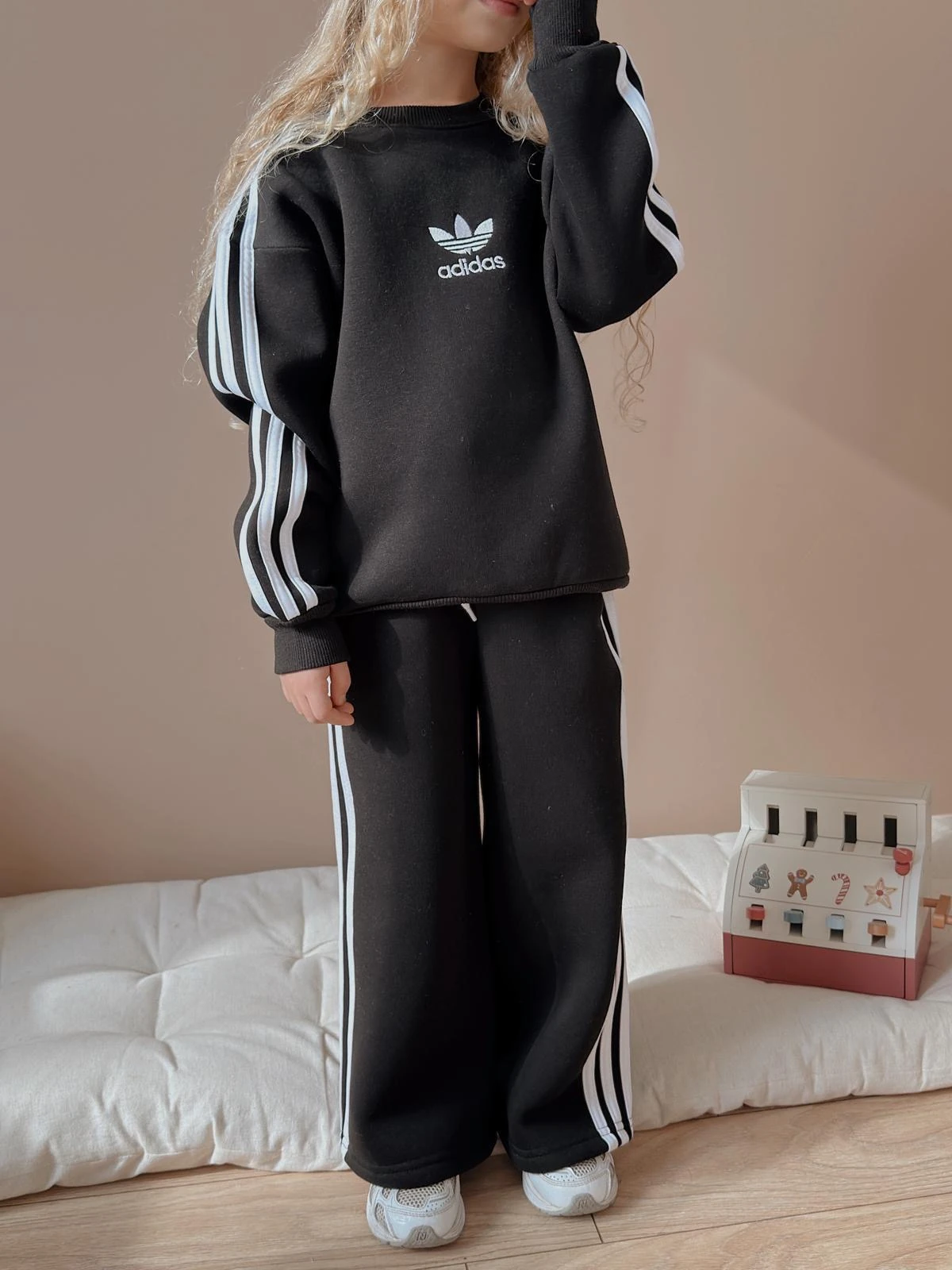 Kız Çocuk Siyah  Çizgili 2’li Takım