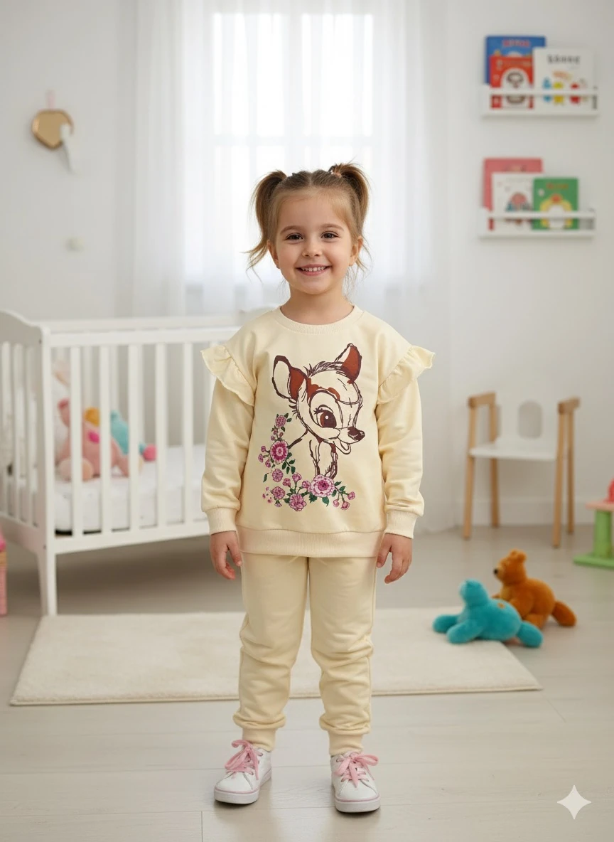 Kız Çocuk Bej Bambi Takım 