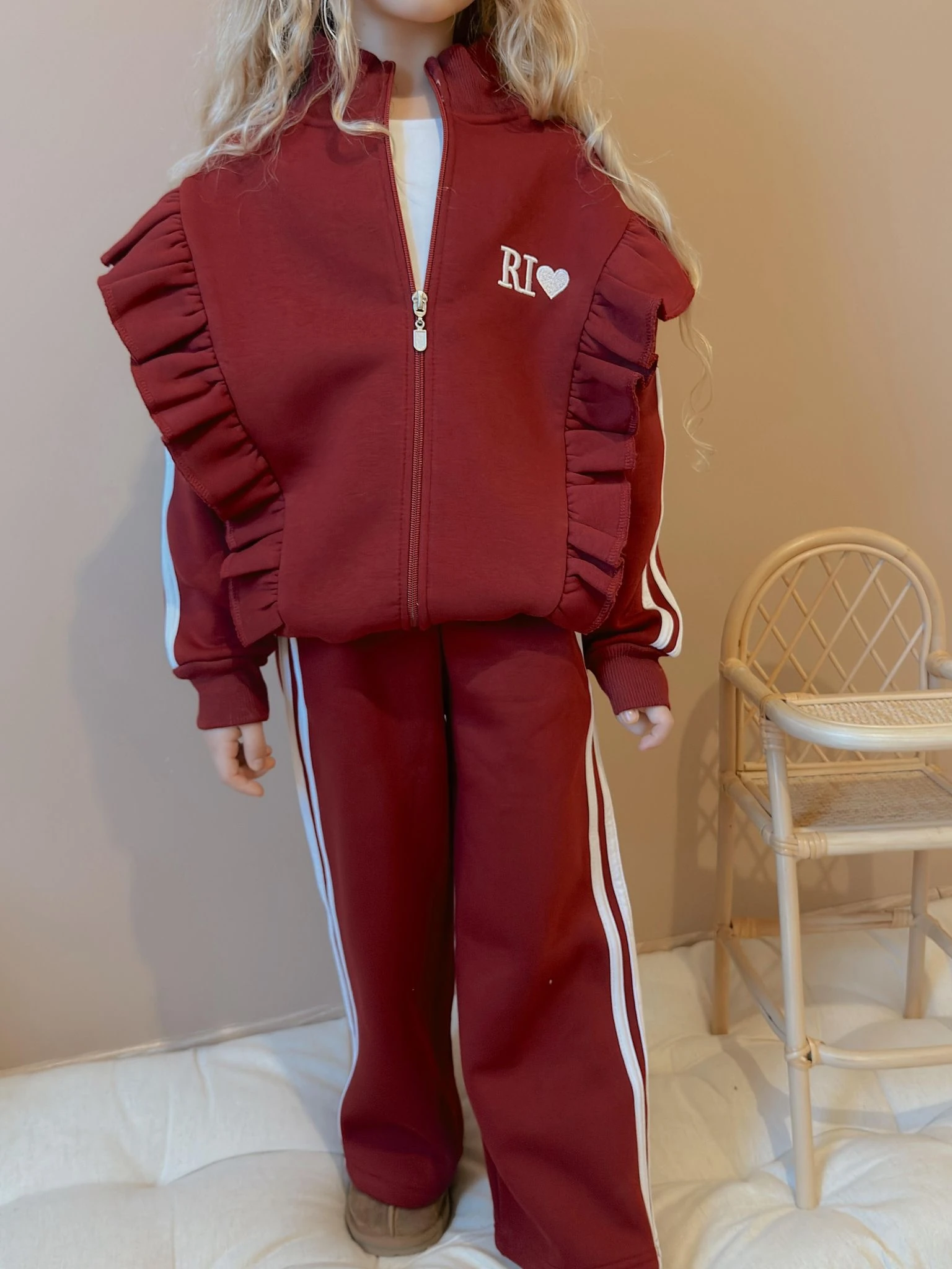 Kız Çocuk Bordo Fermuarlı  Rio Takım