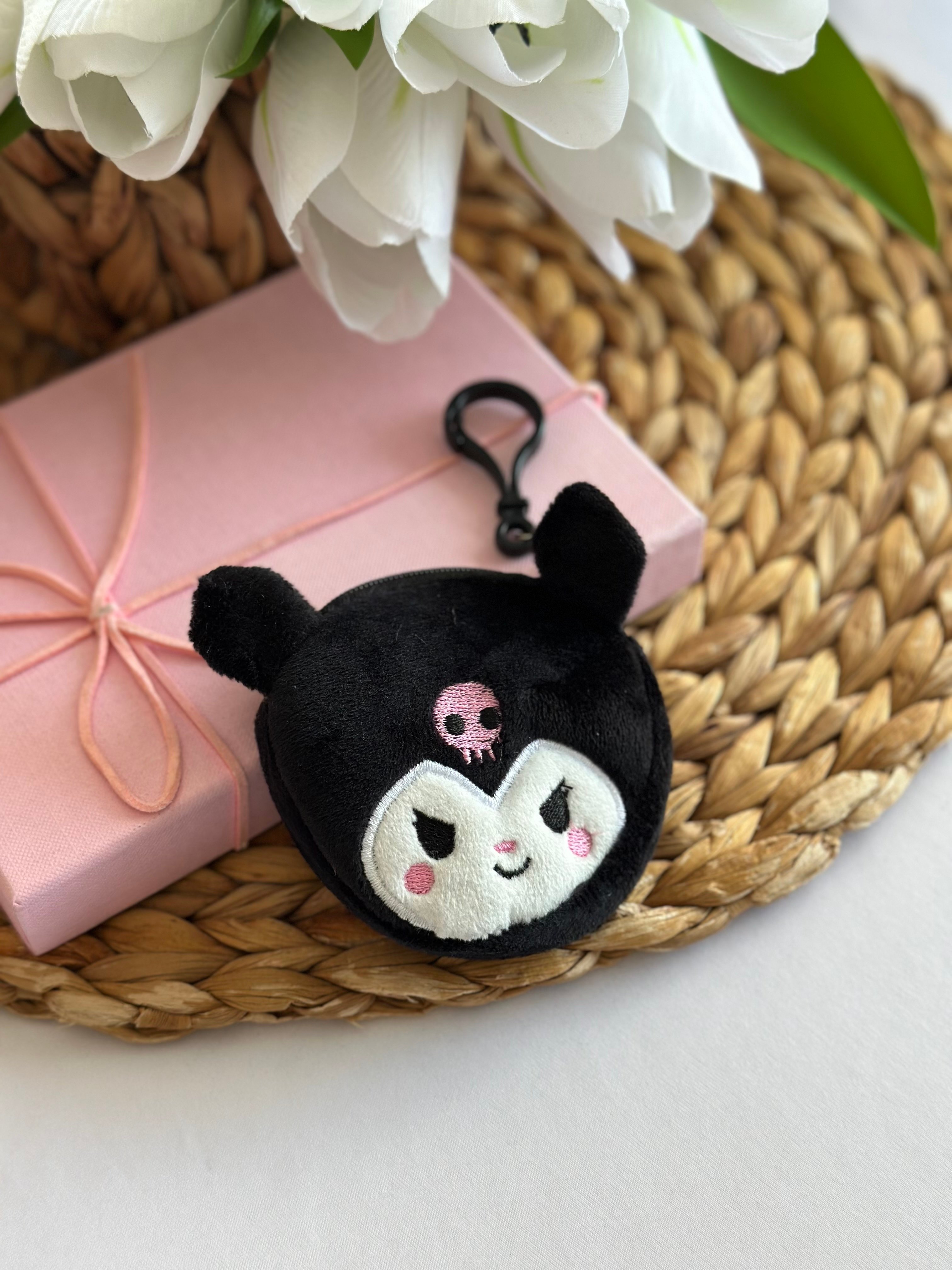 Kuromi Siyah  Mini Peluş Cüzdan 