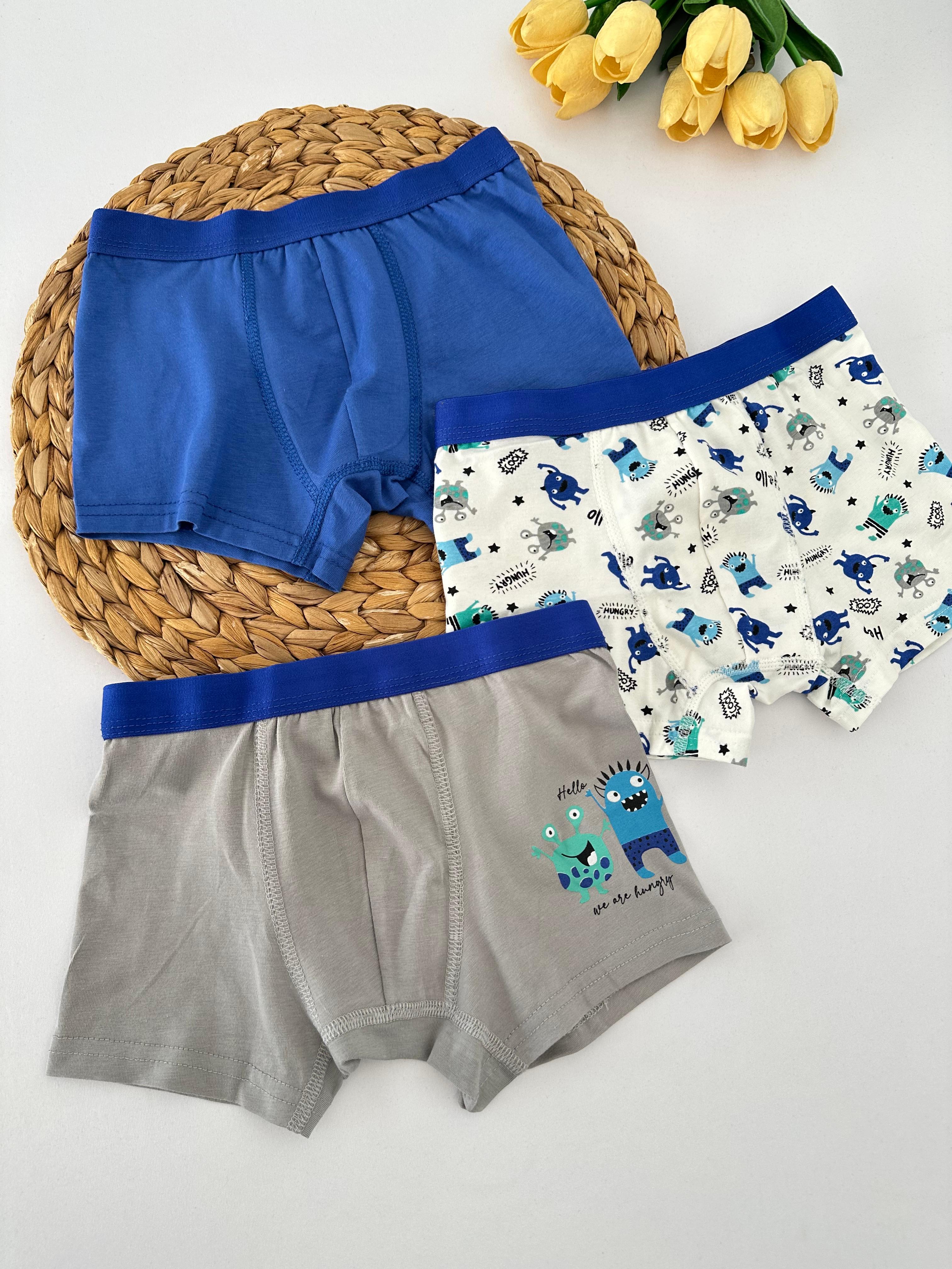 Erkek Çocuk Canavarlı 3’lü Boxer Set